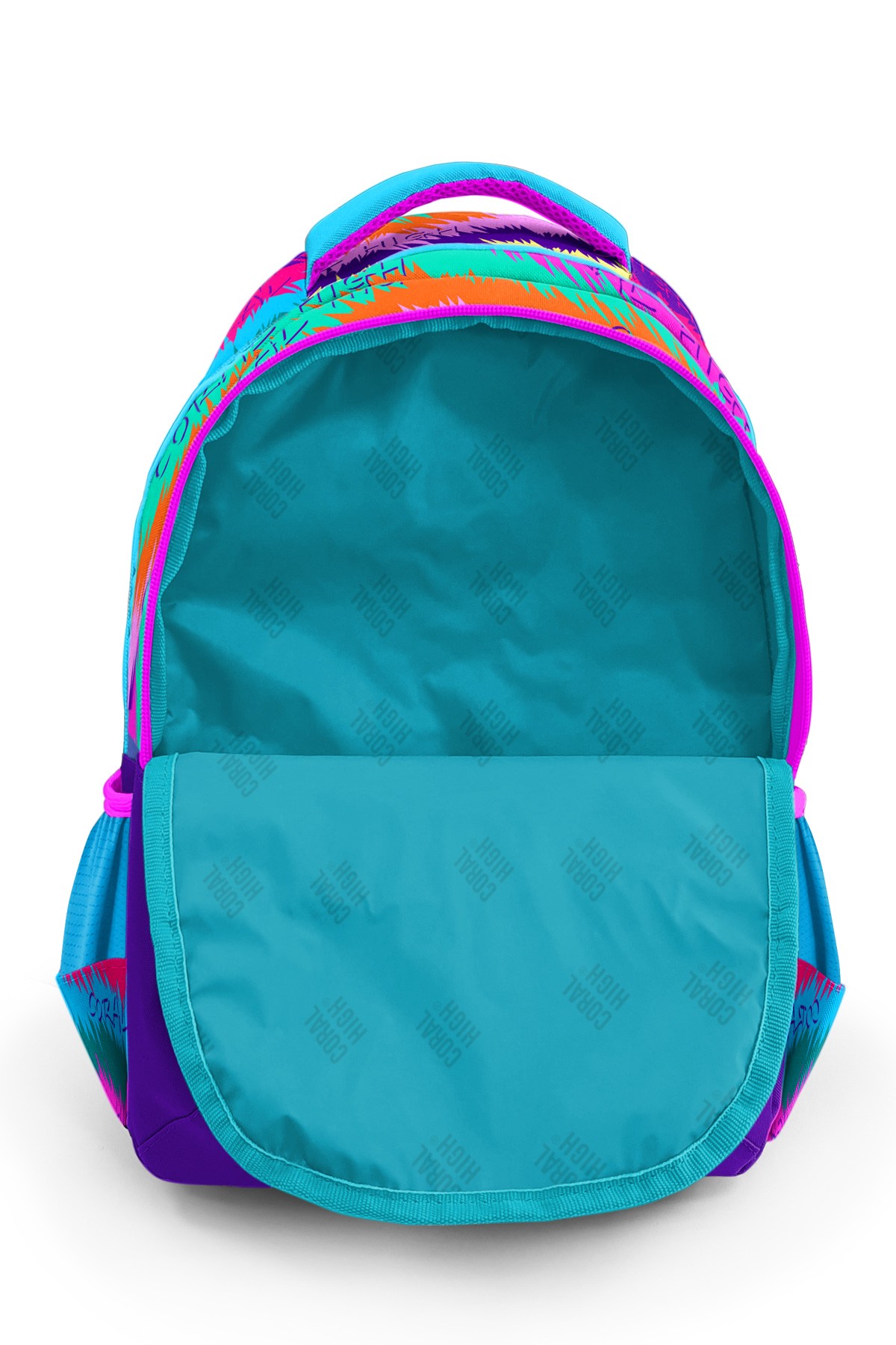Coral High Kıds Mor Pembe Kedi Desenli Üç Bölmeli Okul Sırt Çantası 23477