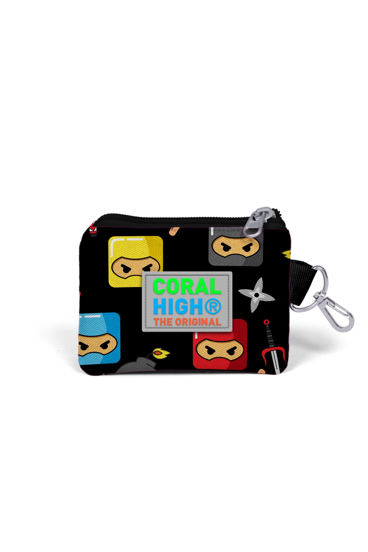 Coral High Kids Siyah Ninja Desenli Bozuk Para Çantası 21736