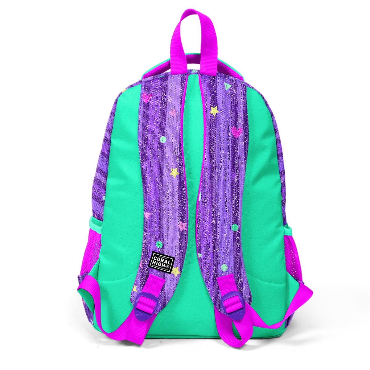 Coral High Kids Mor Su Yeşili Unicorn Desenli 3’lü Okul Çanta Seti SET0123487