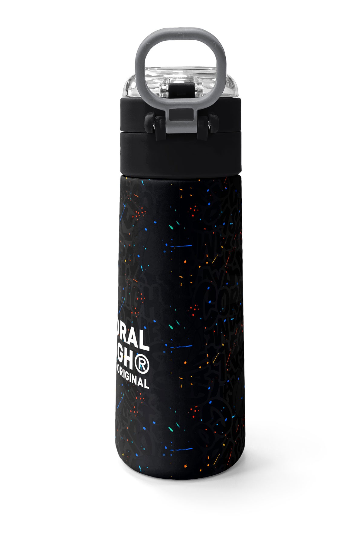 Coral High Kids Gri Basketbol Desenli Pipetli ve Direkt İçim Çelik Termos 500 ml 31856