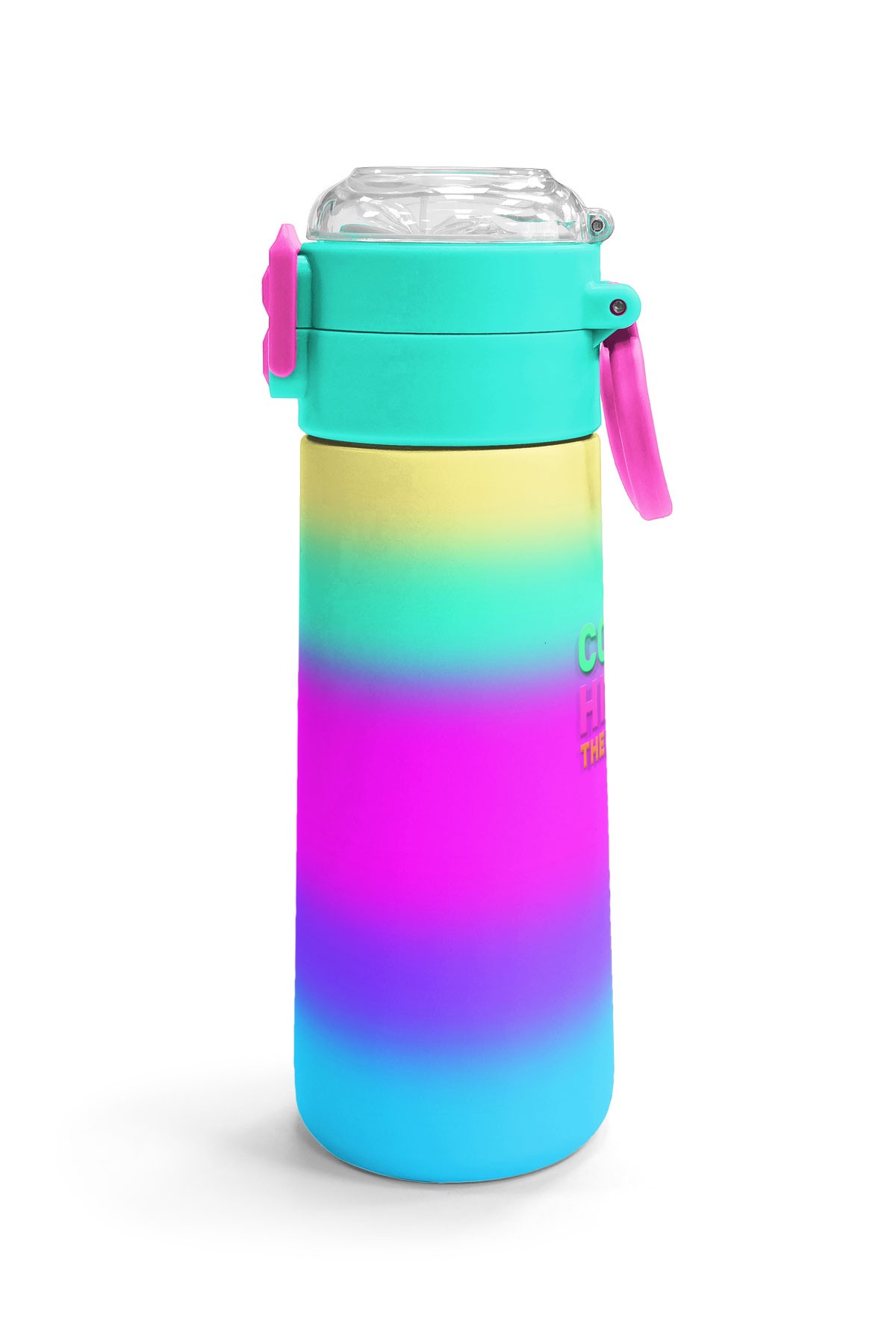 Coral High Kids Renk Geçişli Desenli Pipetli ve Direkt İçim Çelik Termos 500 ml 31924