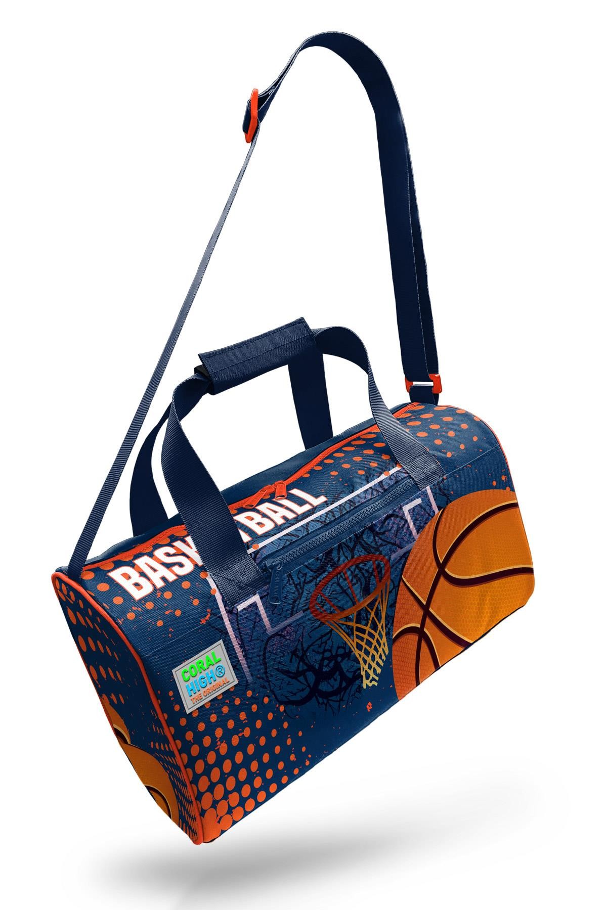 Coral High Turuncu Lacivert Basketbol Desenli Spor Çantası 27519