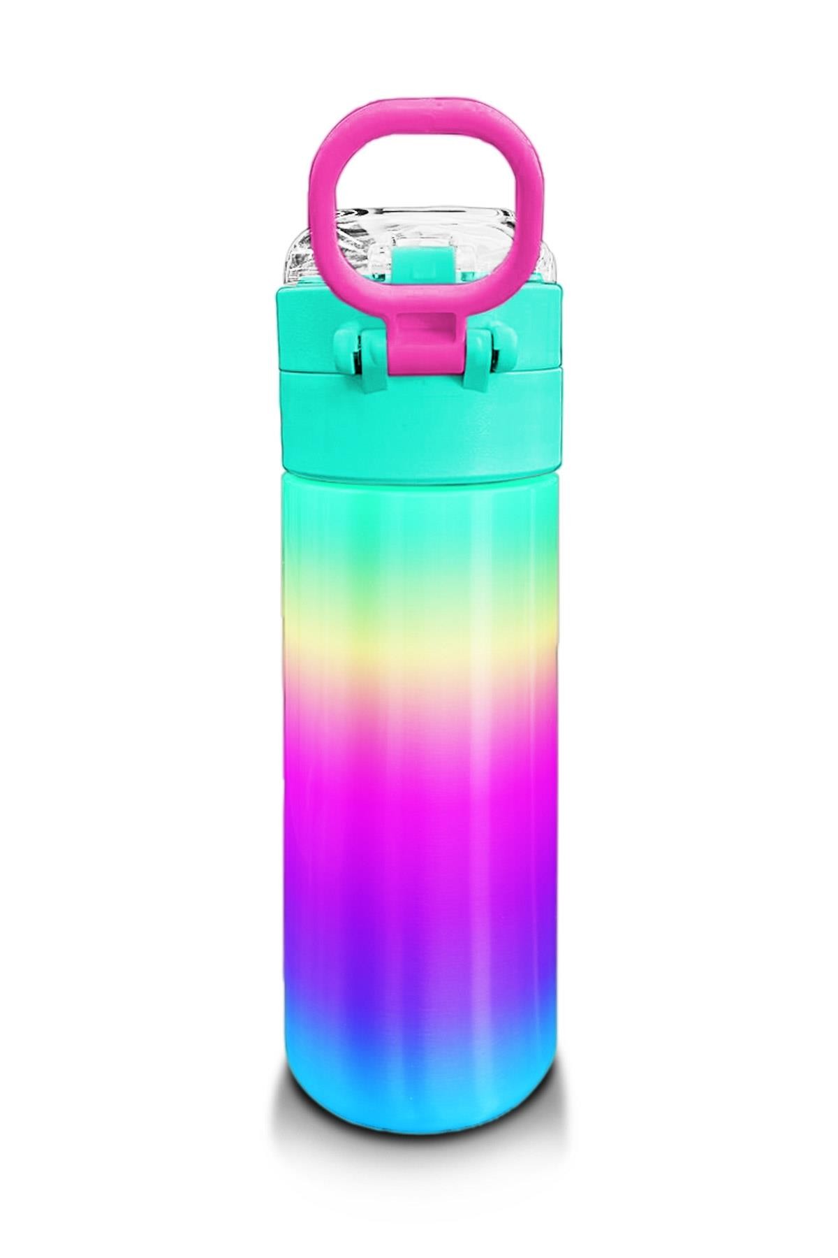 Coral High Kids Renk Geçişli Desenli Pipetli ve Direkt İçim Çelik Termos 500 ml 31924