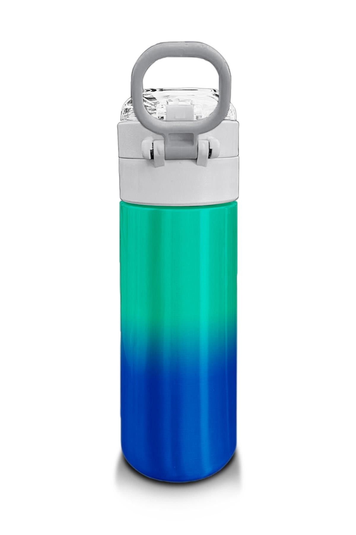 Coral High Kids Yeşil Saks Renk Geçişli Pipetli ve Direkt İçim Çelik Termos 500 ml 31839