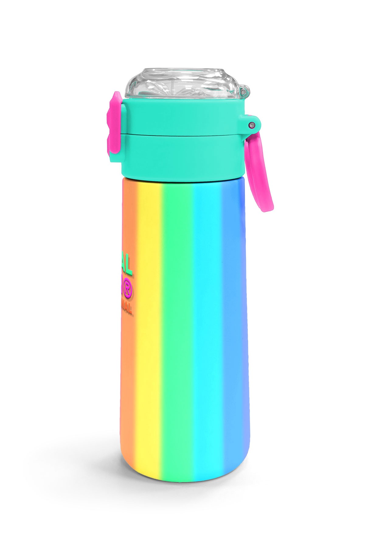 Coral High Kids Renkli Çizgili Desenli Pipetli ve Direkt İçim Çelik Termos 500 ml 31873