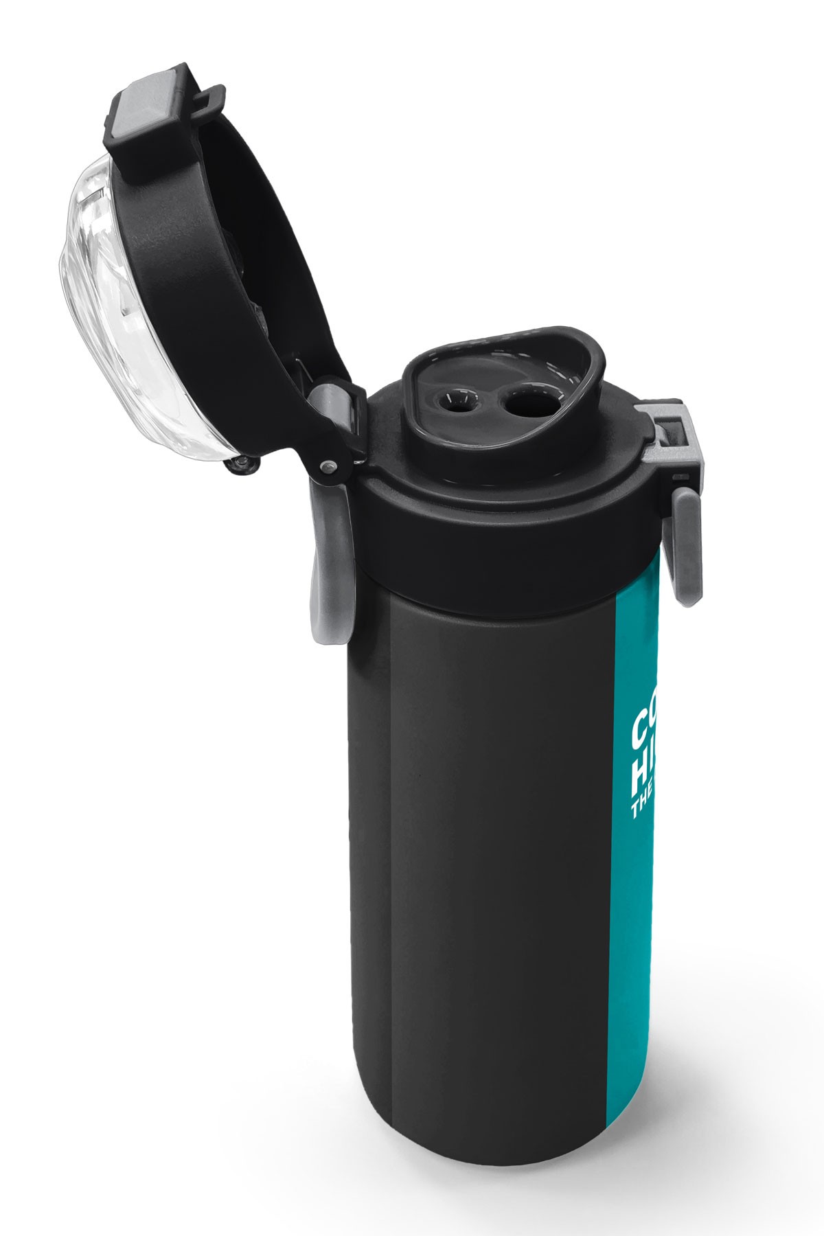 Coral High Kids Renkli Çizgili Desenli Pipetli ve Direkt İçim Çelik Termos 500 ml 31896