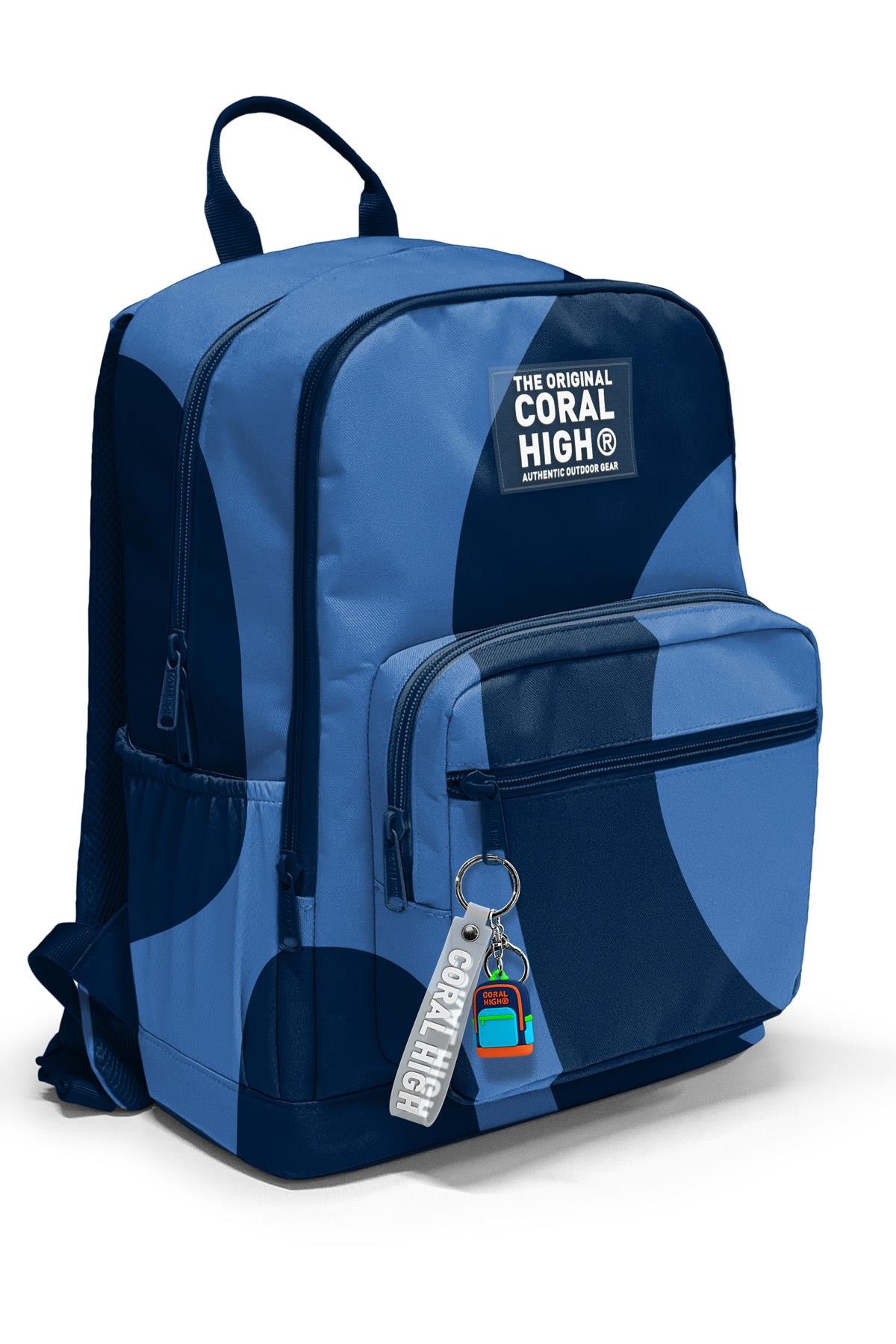 Coral High Lacivert Mavi Desenli Okul Sırt Çantası 23688