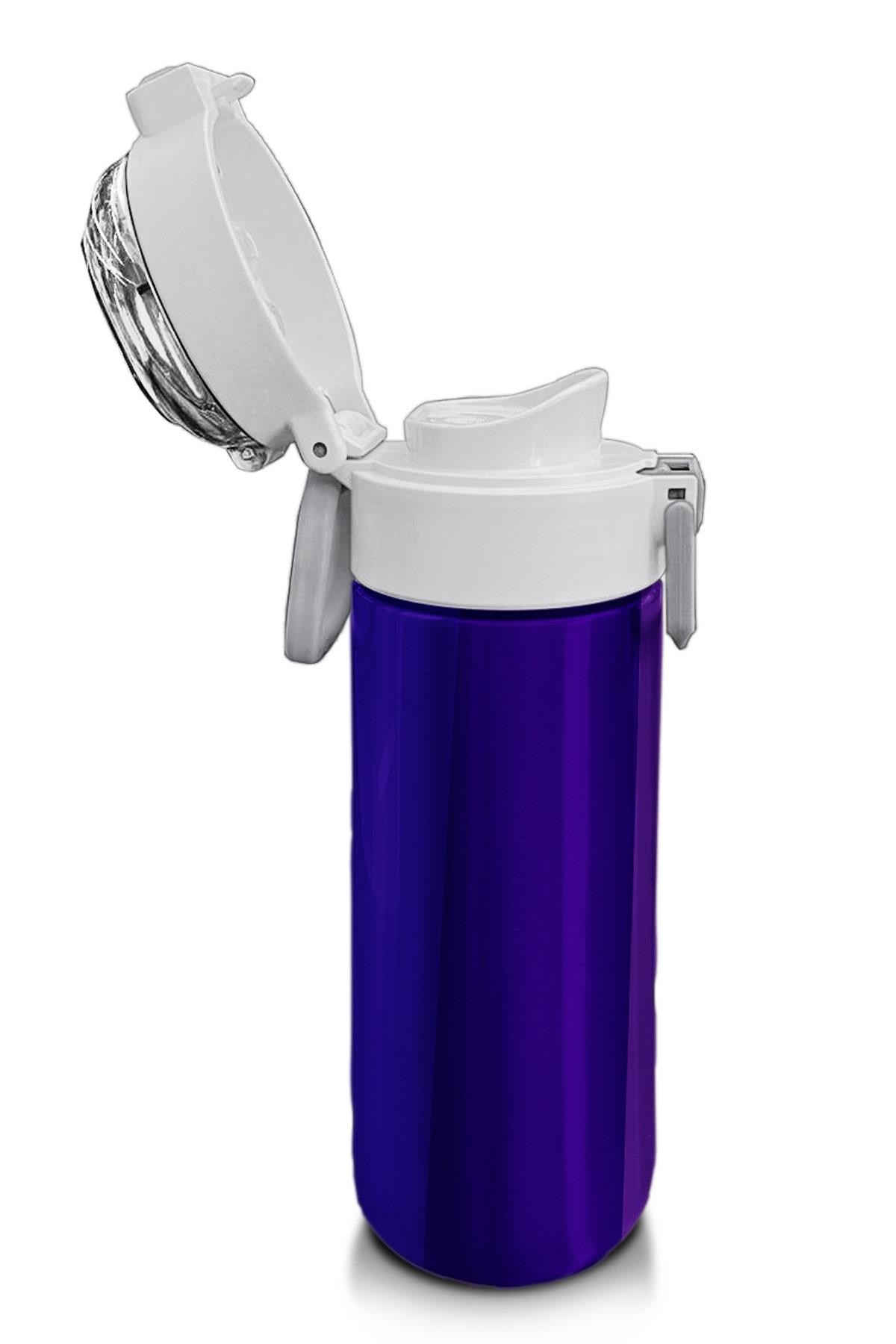 Coral High Kids Renkli Çizgili Desenli Pipetli ve Direkt İçim Çelik Termos 500 ml 31874