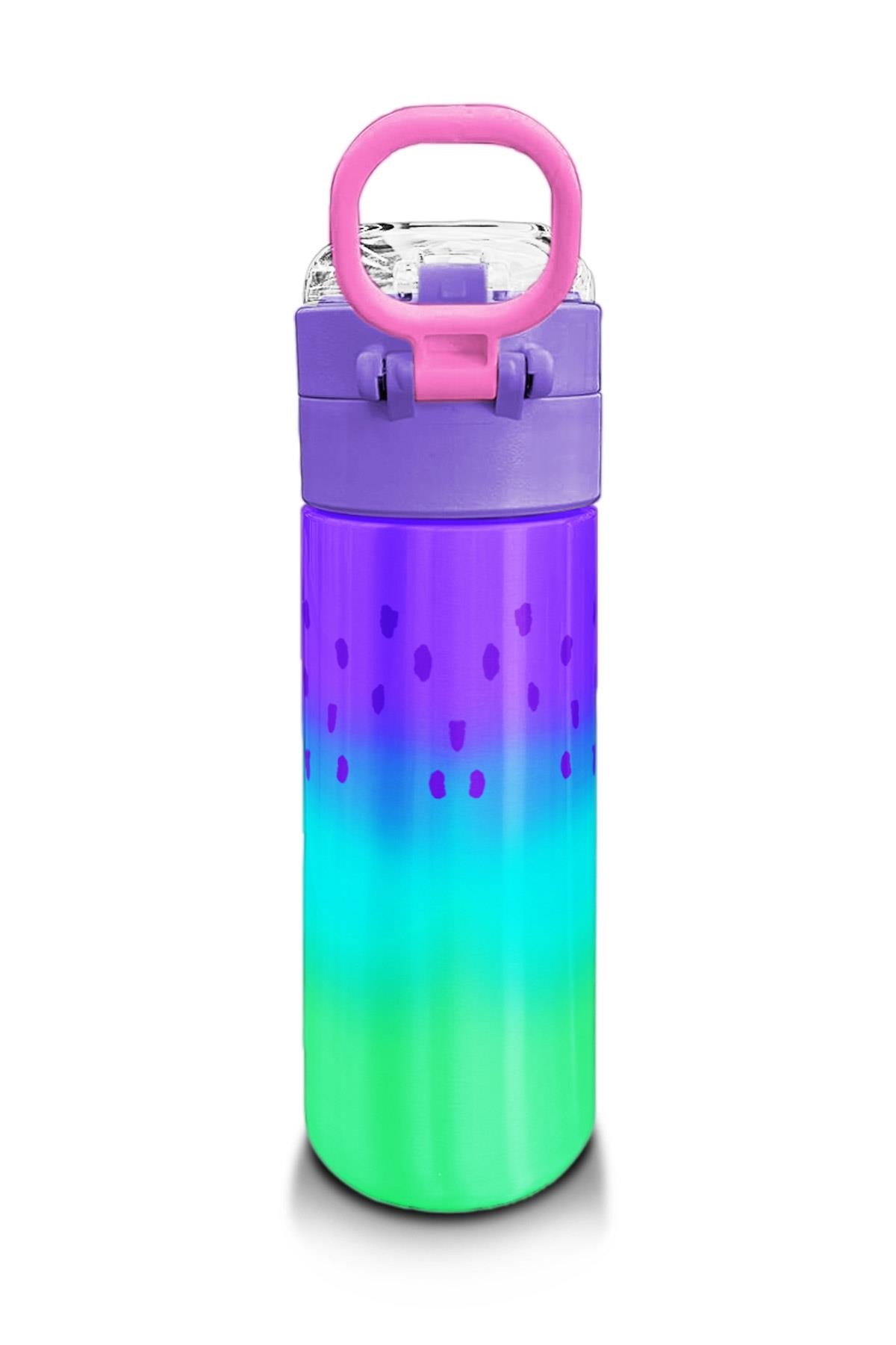 Coral High Kids Mor Lila Renk Geçişli Pipetli ve Direkt İçim Çelik Termos 500 ml 31850