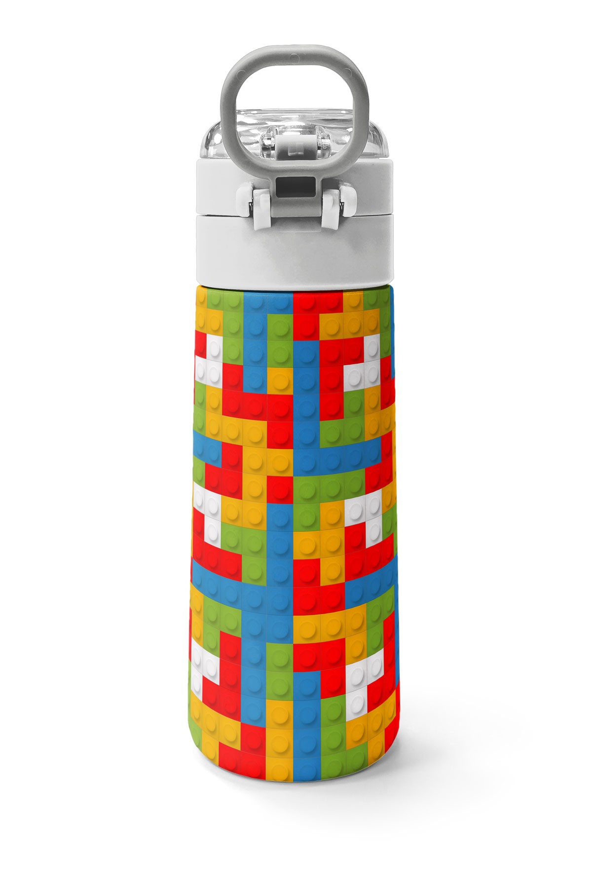 Coral High Kids Blok Desenli Pipetli ve Direkt İçim Çelik Termos 500 ml 31991