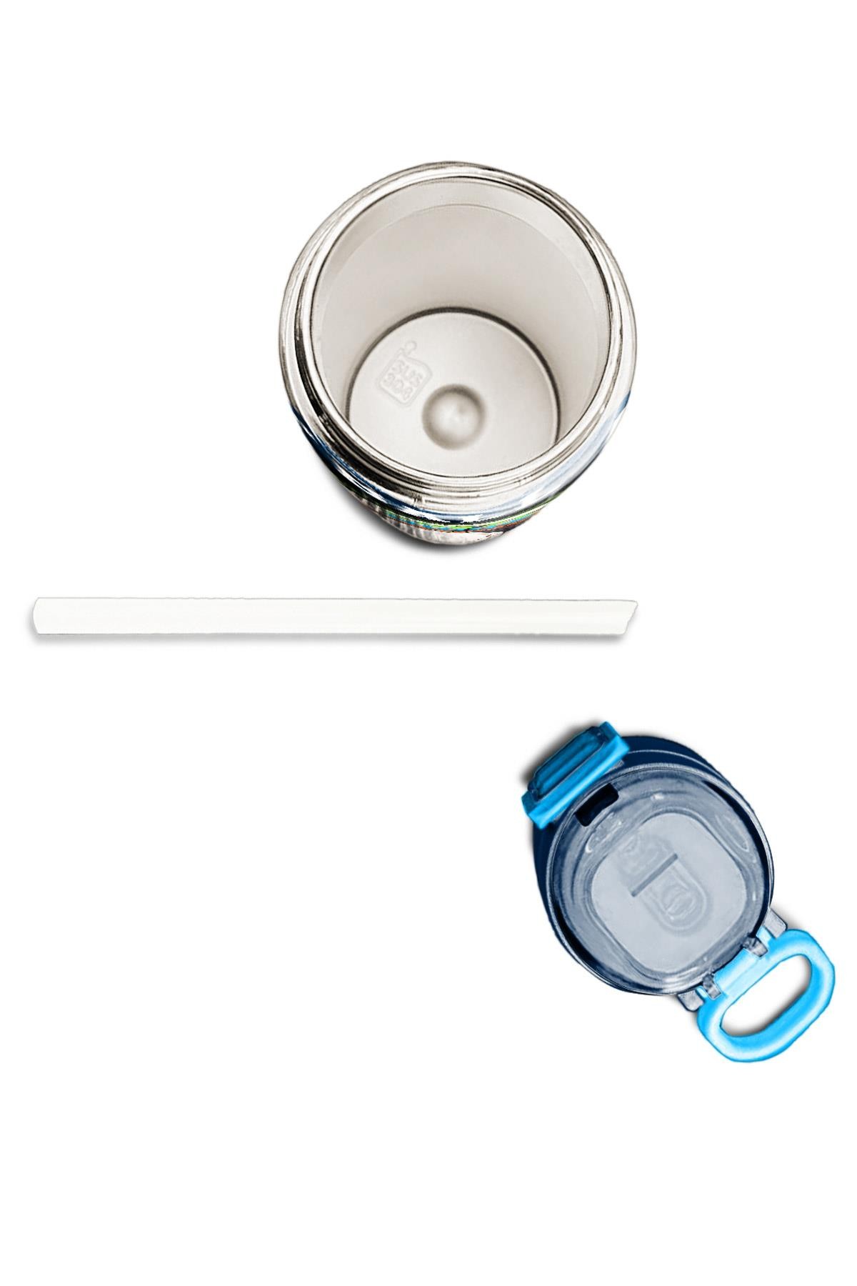 Coral High Kids Lacivert Futbol Desenli Pipetli ve Direkt İçim Çelik Termos 500 ml 31995
