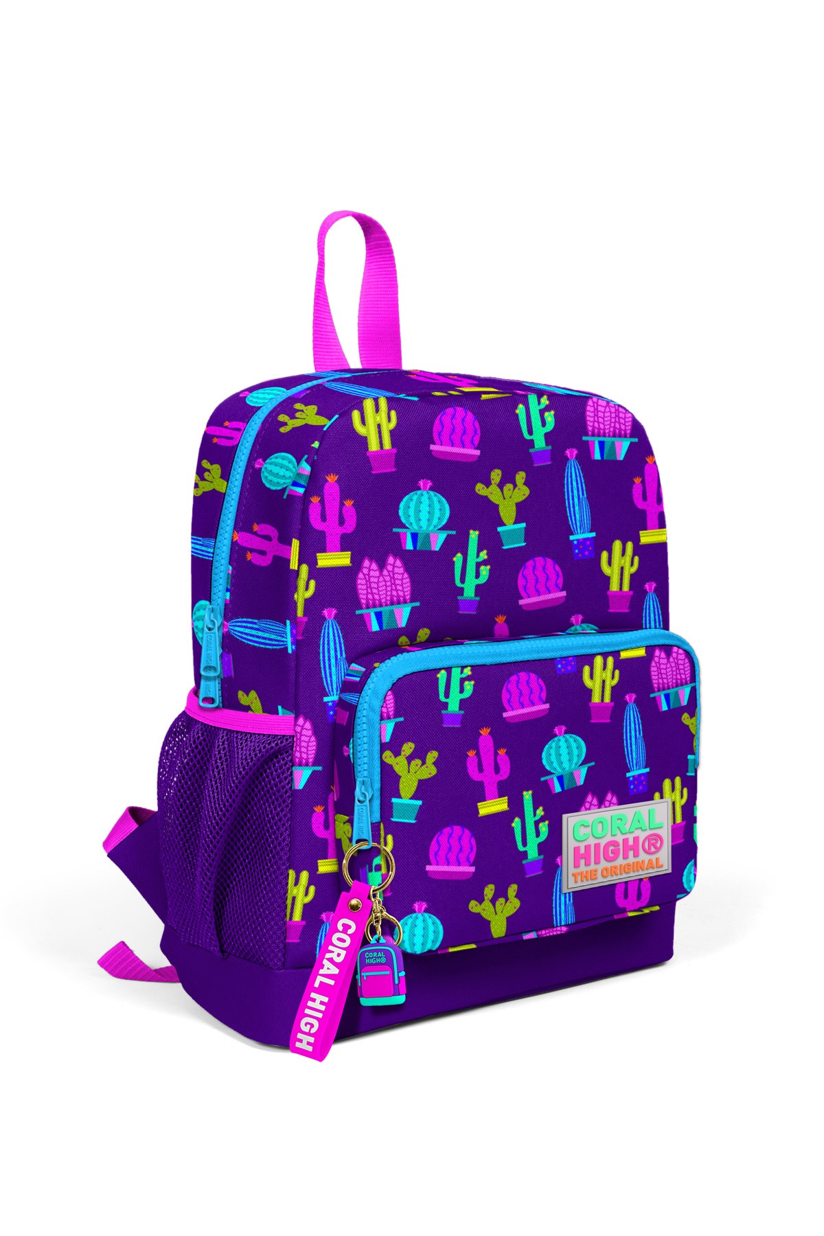 Coral High Kids Mor Pembe Kaktüs Desenli İki Bölmeli Okul Sırt Çantası 23305