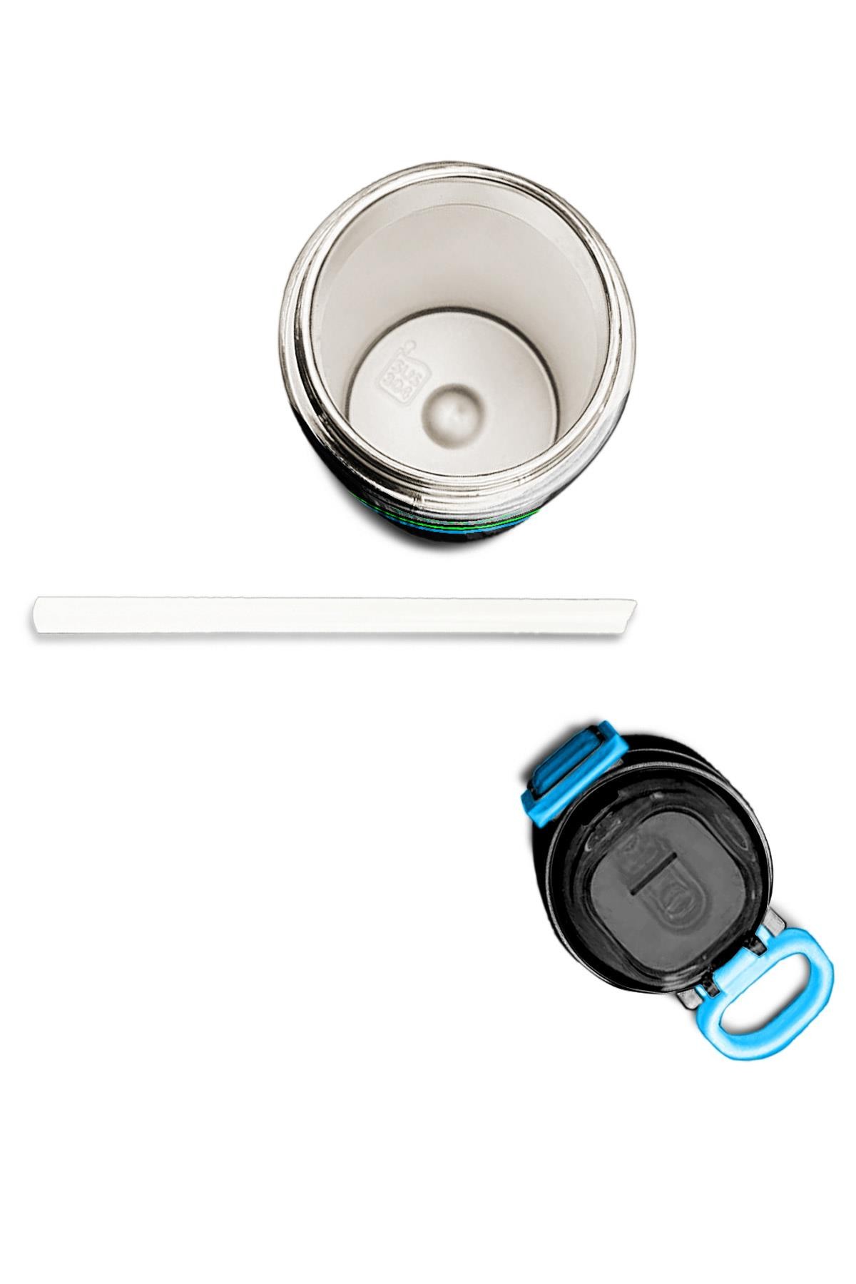 Coral High Kids Siyah Pipetli ve Direkt İçim Çelik Termos 500 ml 31929