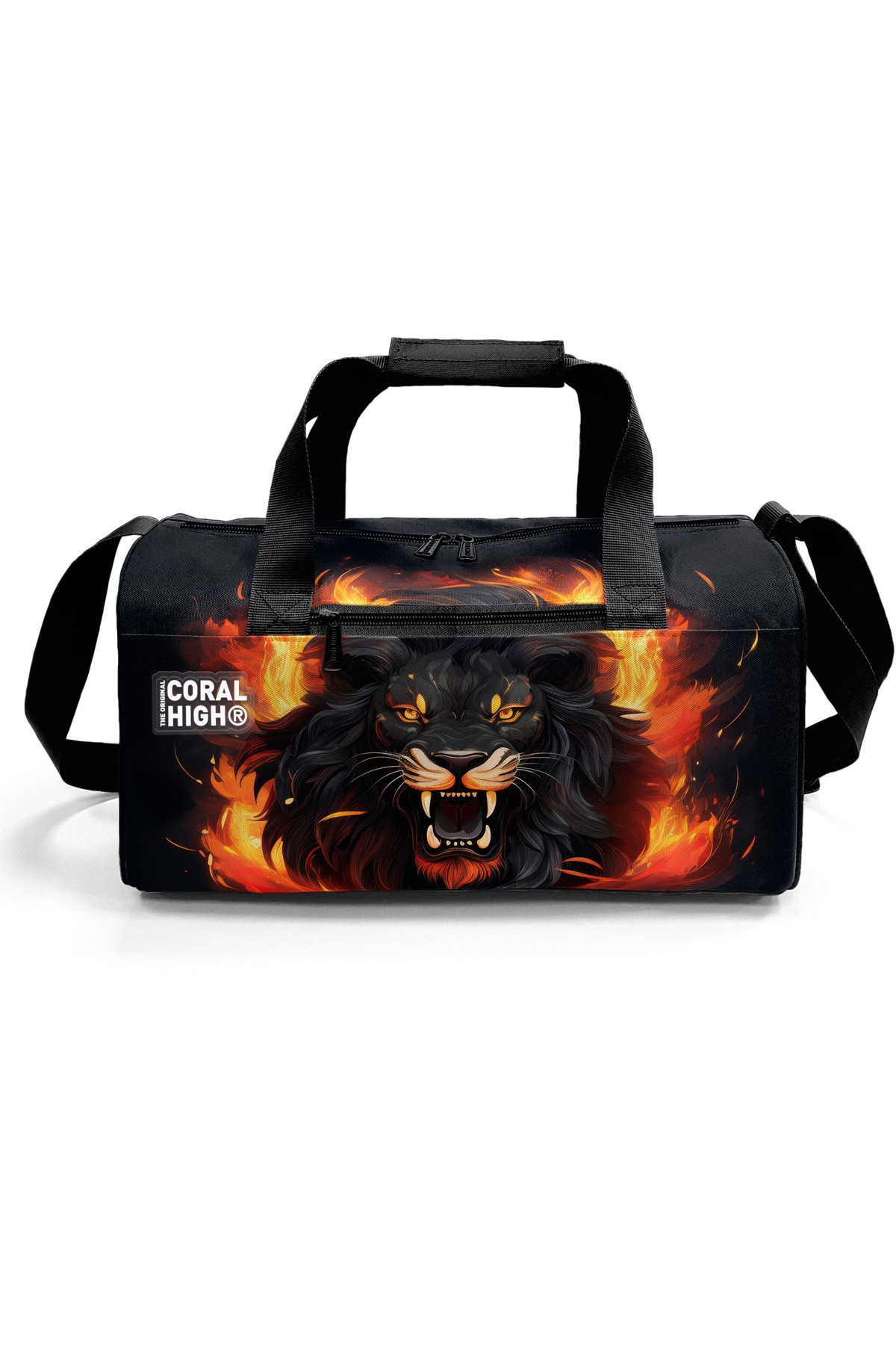 Coral High Siyah Aslan Desenli Spor Çantası 27540