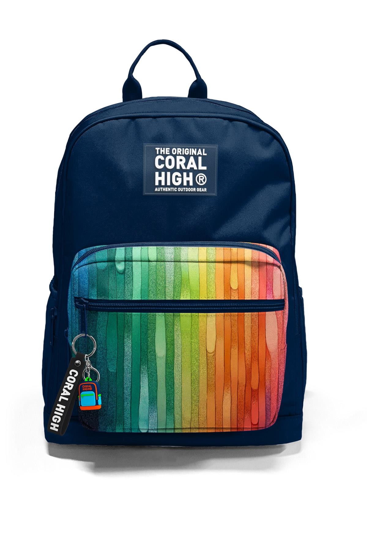 Coral High Lacivert Renkli Çizgili Okul Sırt Çantası 23690