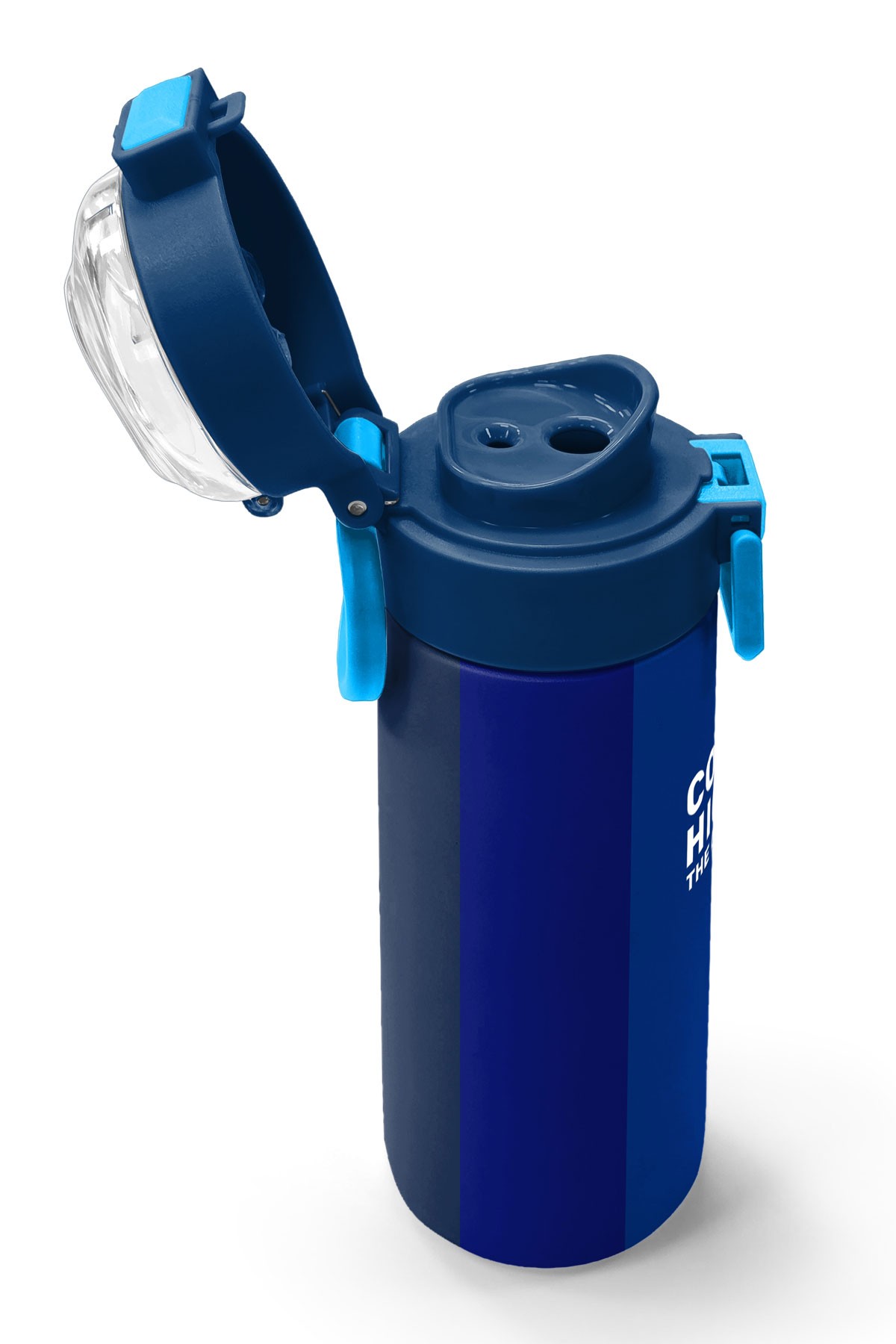 Coral High Kids Renkli Çizgili Desenli Pipetli ve Direkt İçim Çelik Termos 500 ml 31895