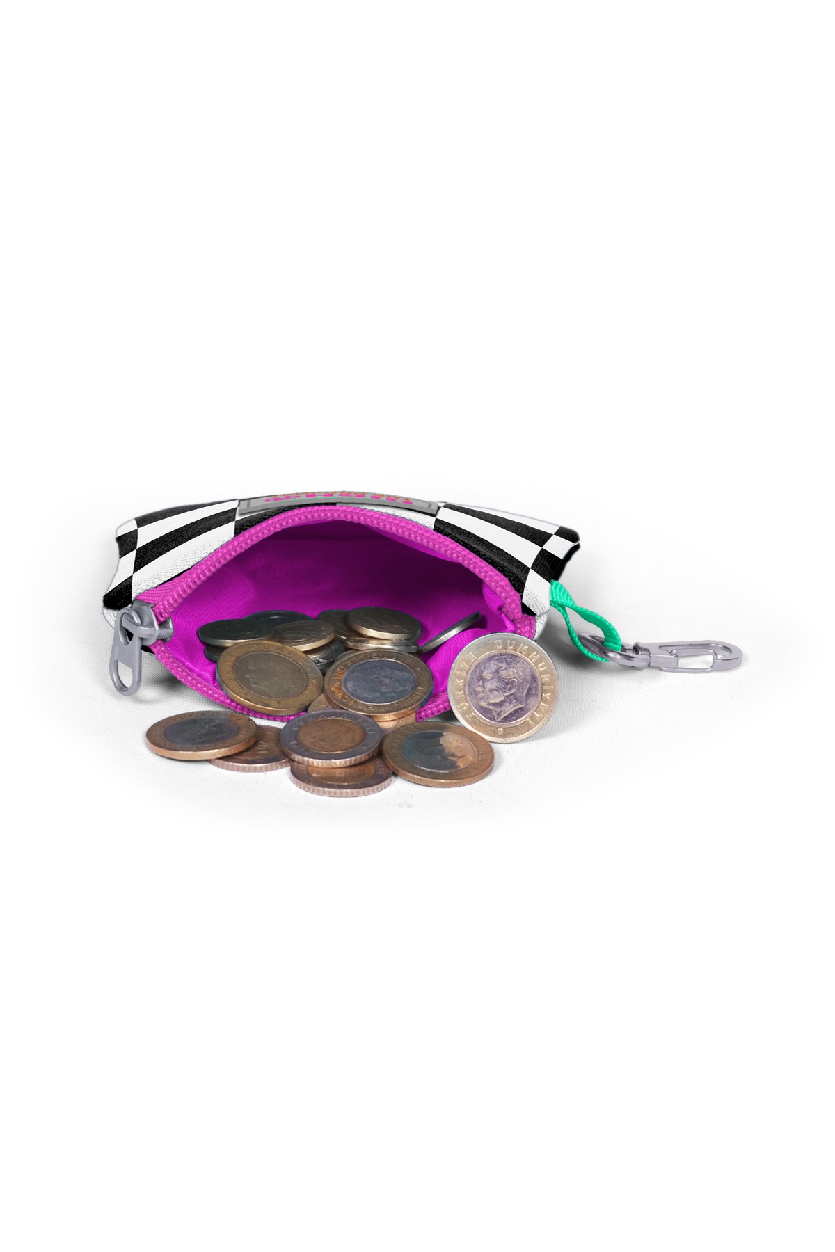 Coral High Kids Neon Pembe Dama Desenli Bozuk Para Çantası 21801