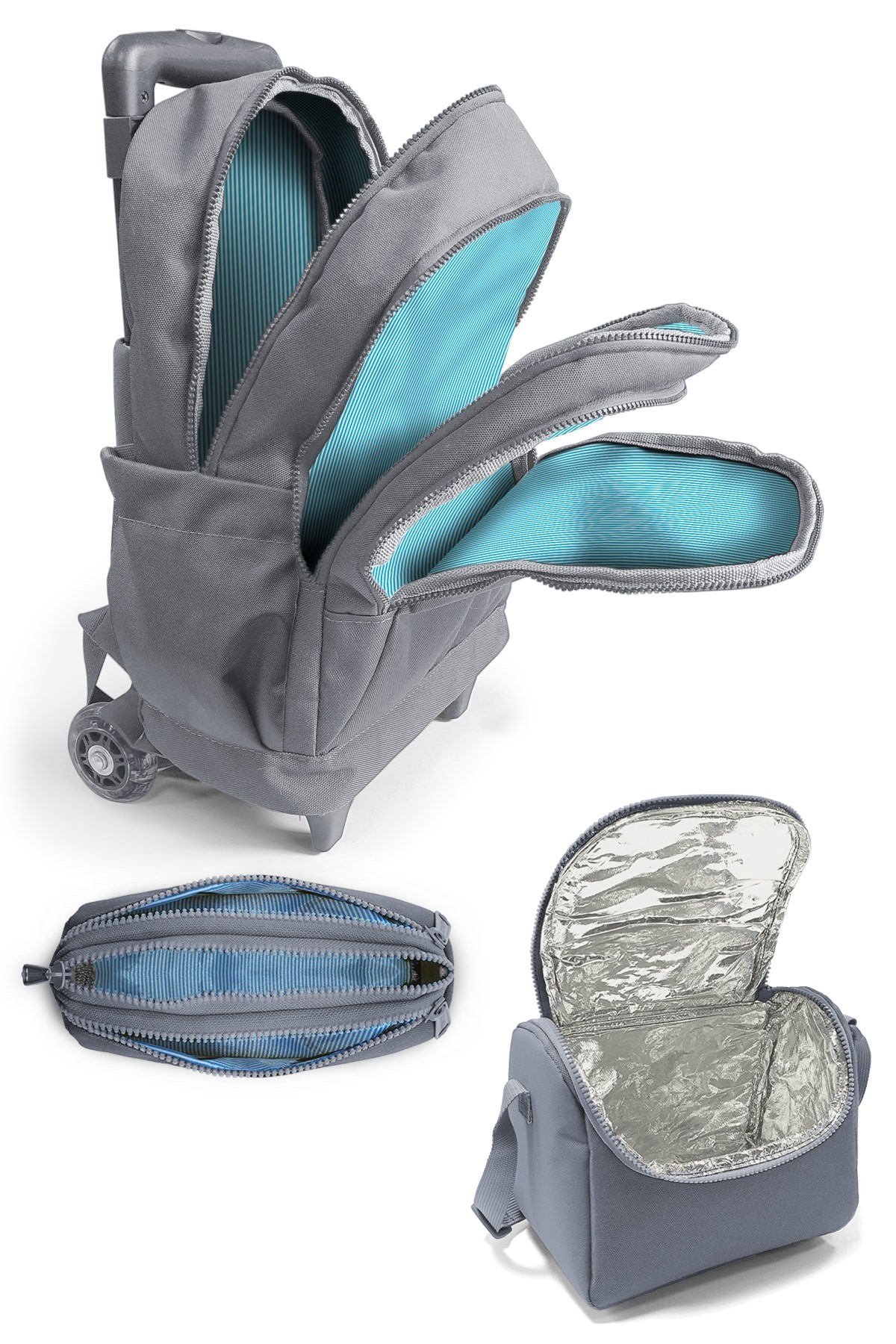 Coral High Kids Renkli Leopar Desenli 3’lü Okul Çanta Seti SET0123969