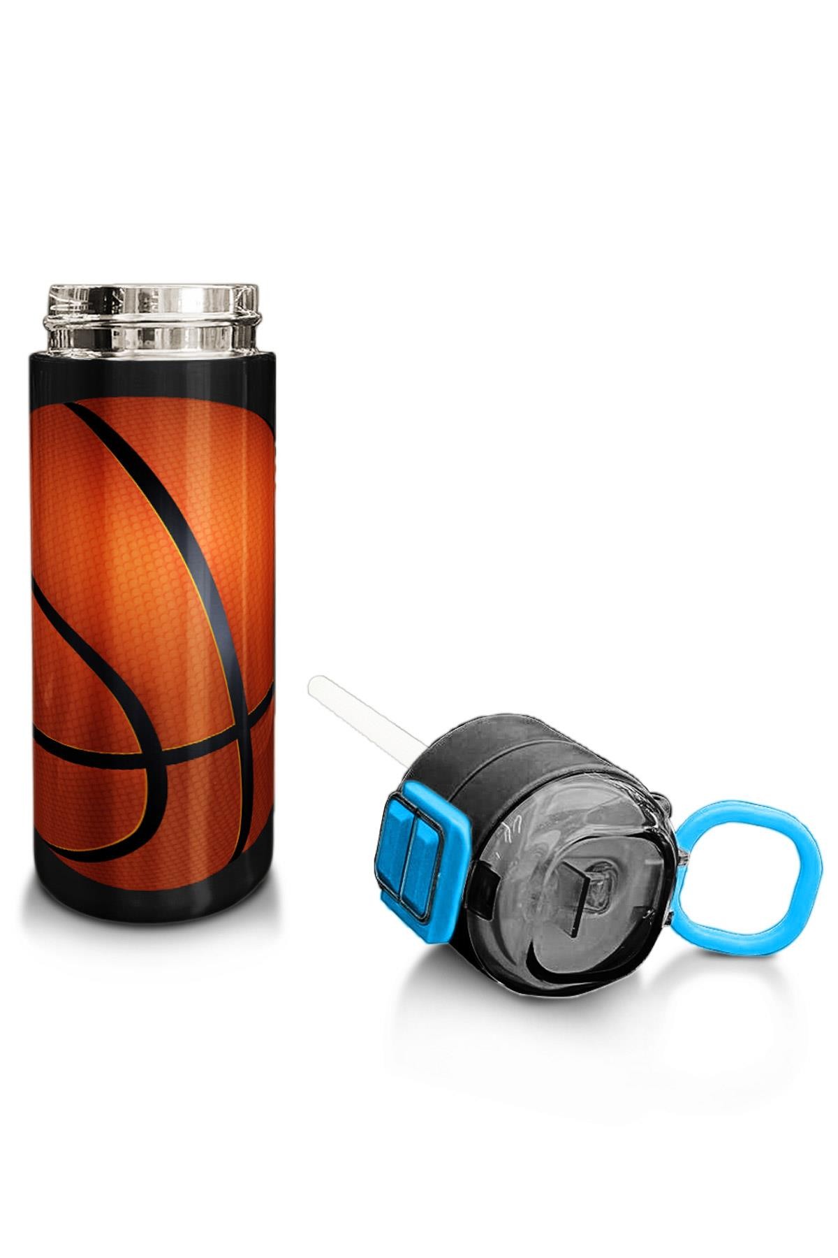 Coral High Kids Siyah Basketbol Desenli Pipetli ve Direkt İçim Çelik Termos 500 ml 31795