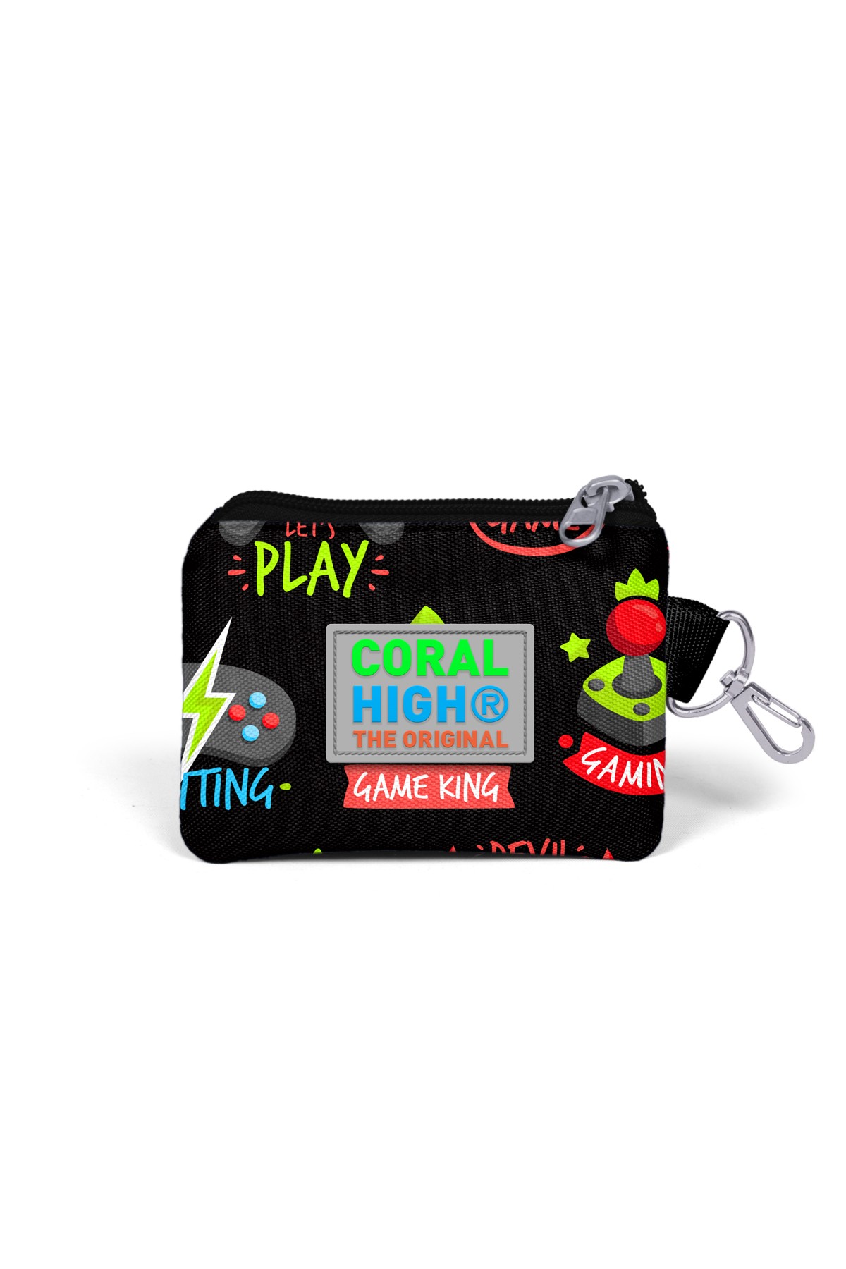 Coral High Kids Siyah Neon Sarı Game Over Desenli Bozuk Para Çantası 21828