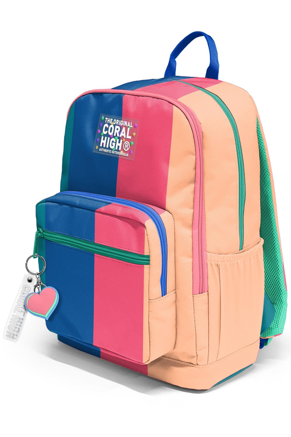 Coral High Renkli Çizgili Okul Sırt Çantası 23679