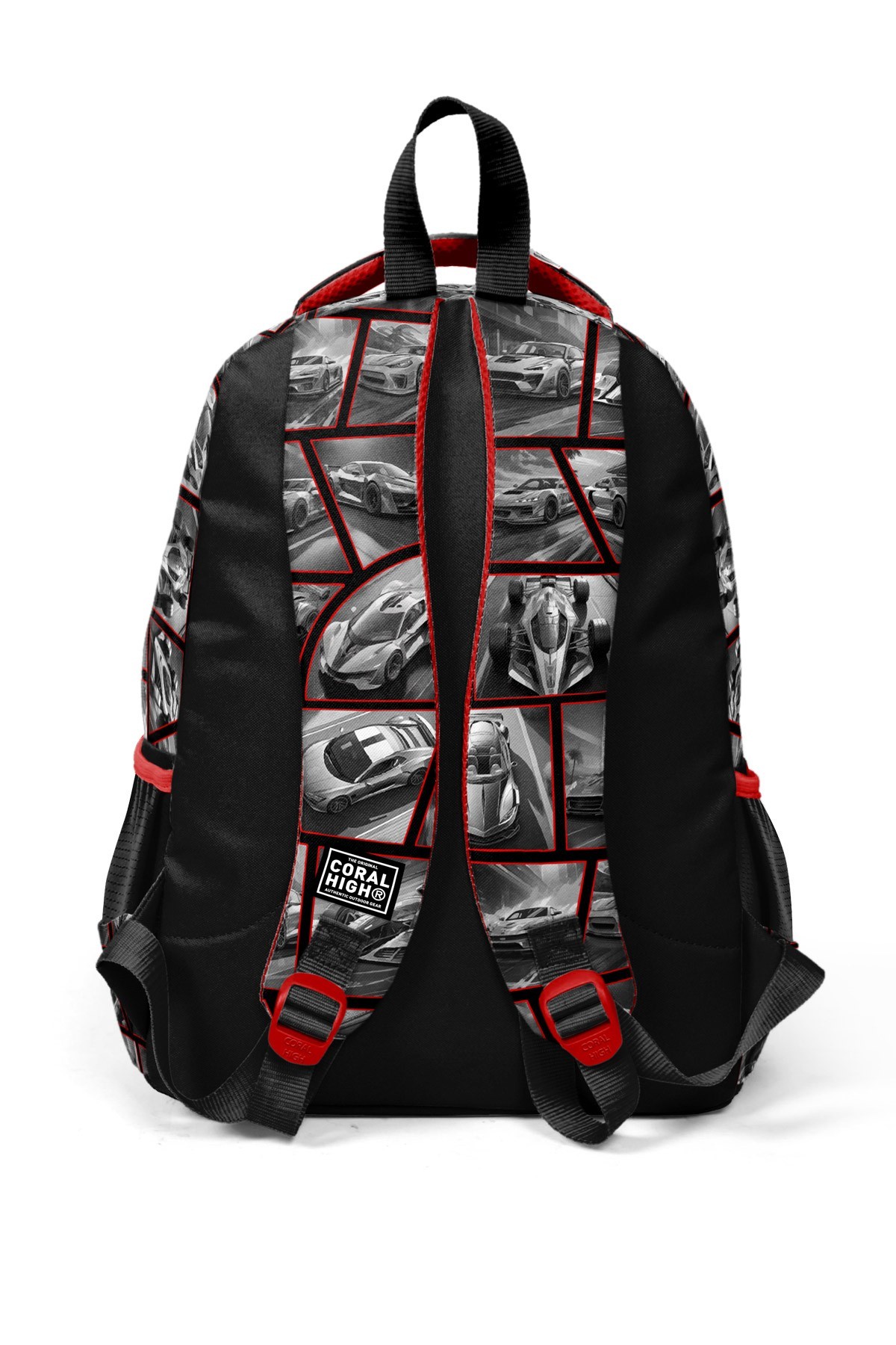 Coral High Kids Siyah Kırmızı Araba Desenli 3’lü Okul Çanta Seti SET0114429