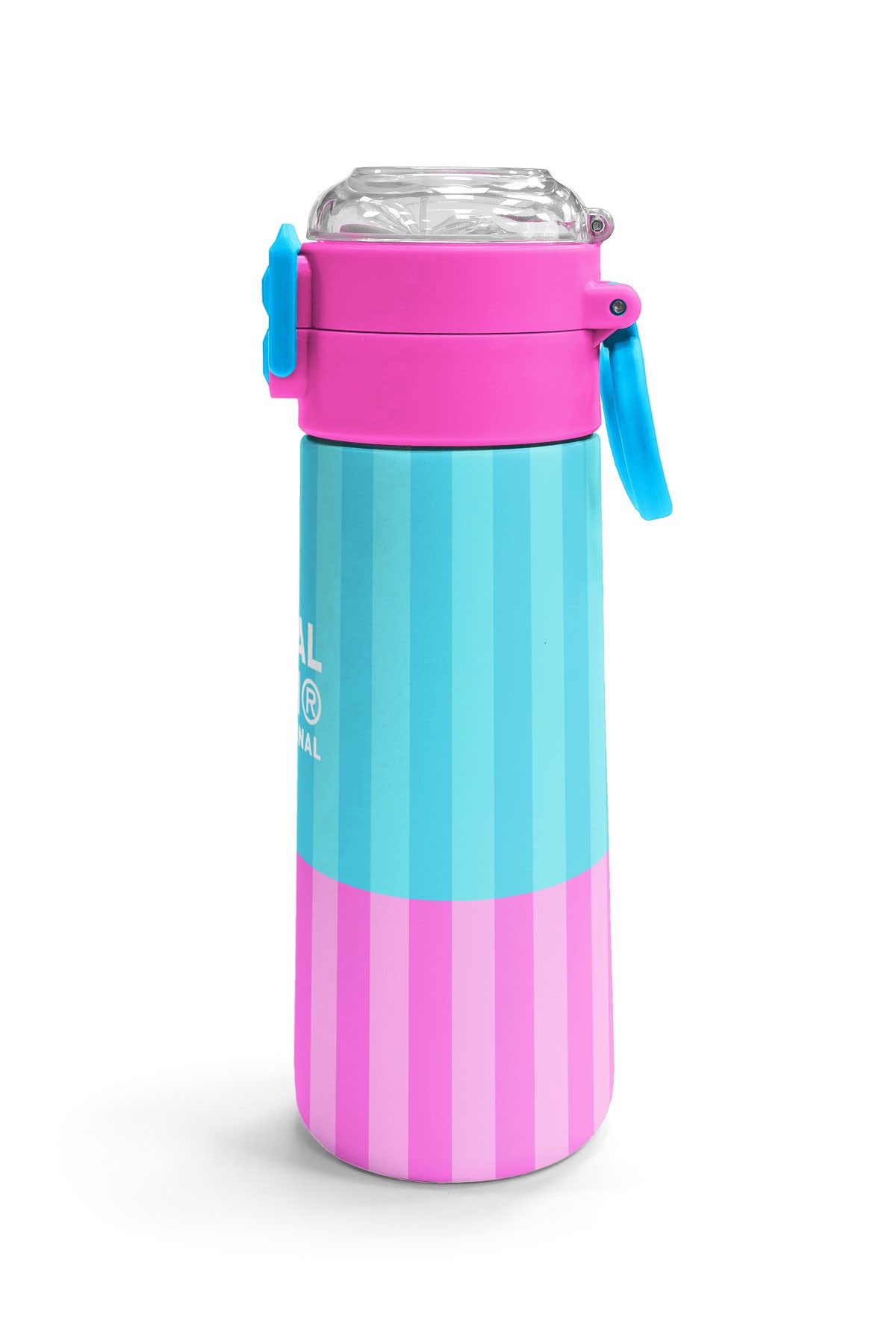 Coral High Kids Renkli Çizgili Desenli Pipetli ve Direkt İçim Çelik Termos 500 ml 31987