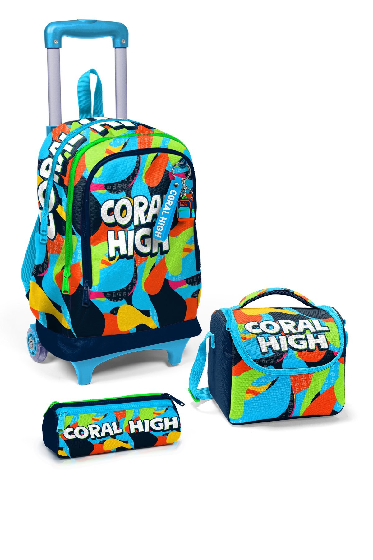 Coral High Kids Lacivert Mavi Graffiti Desenli 3’lü Okul Çanta Seti SET0123977