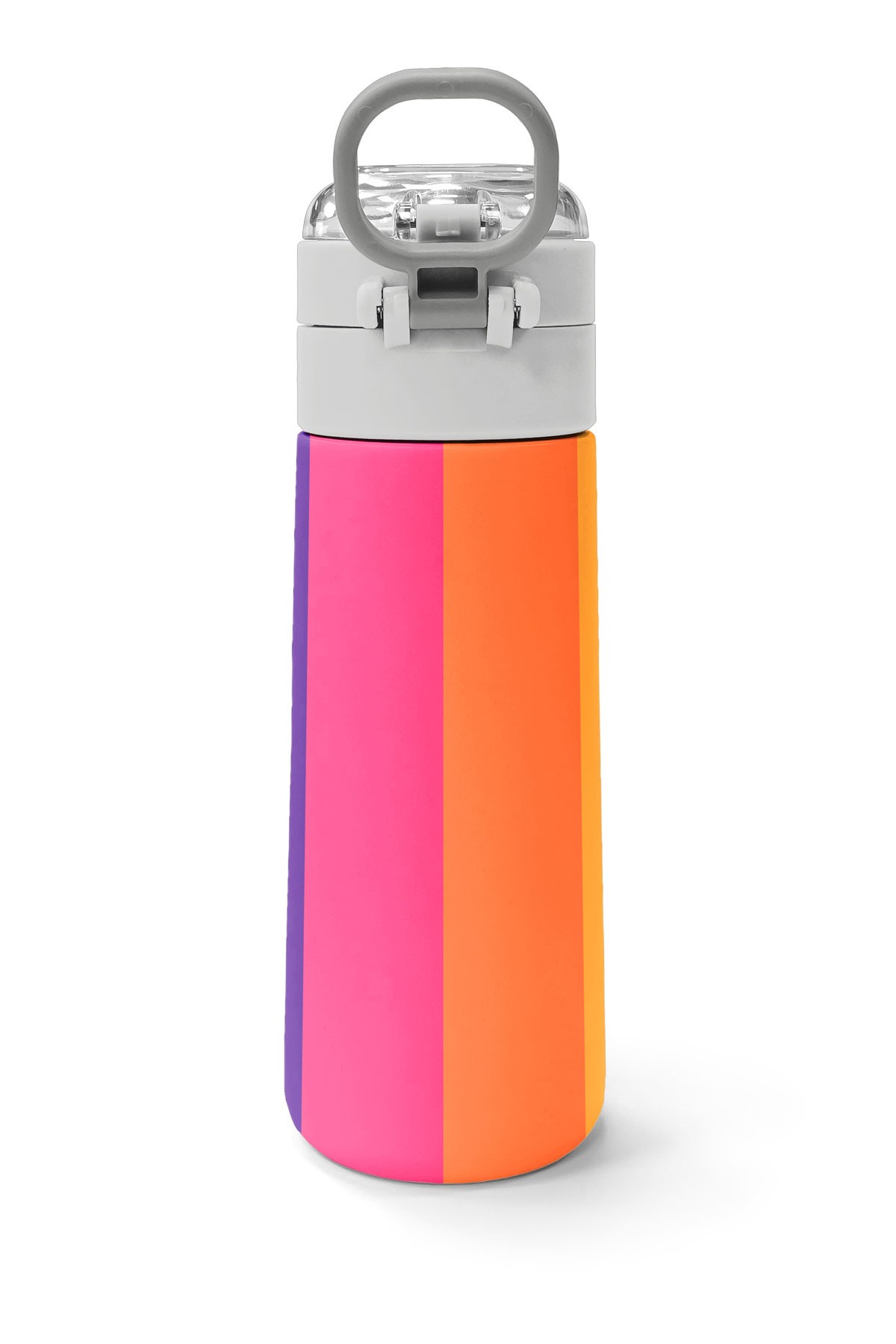 Coral High Kids Renkli Çizgili Desenli Pipetli ve Direkt İçim Çelik Termos 500 ml 31874