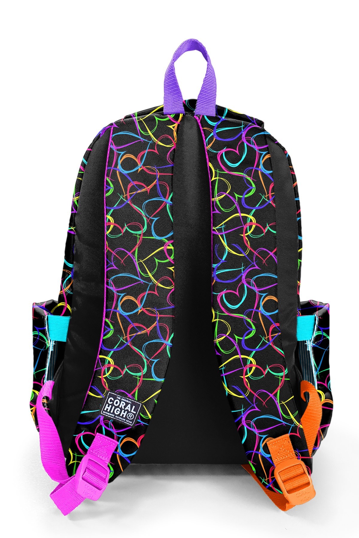 Coral High Kids Çok Renkli Kalp Desenli 3’lü Okul Çanta Seti SET0123670
