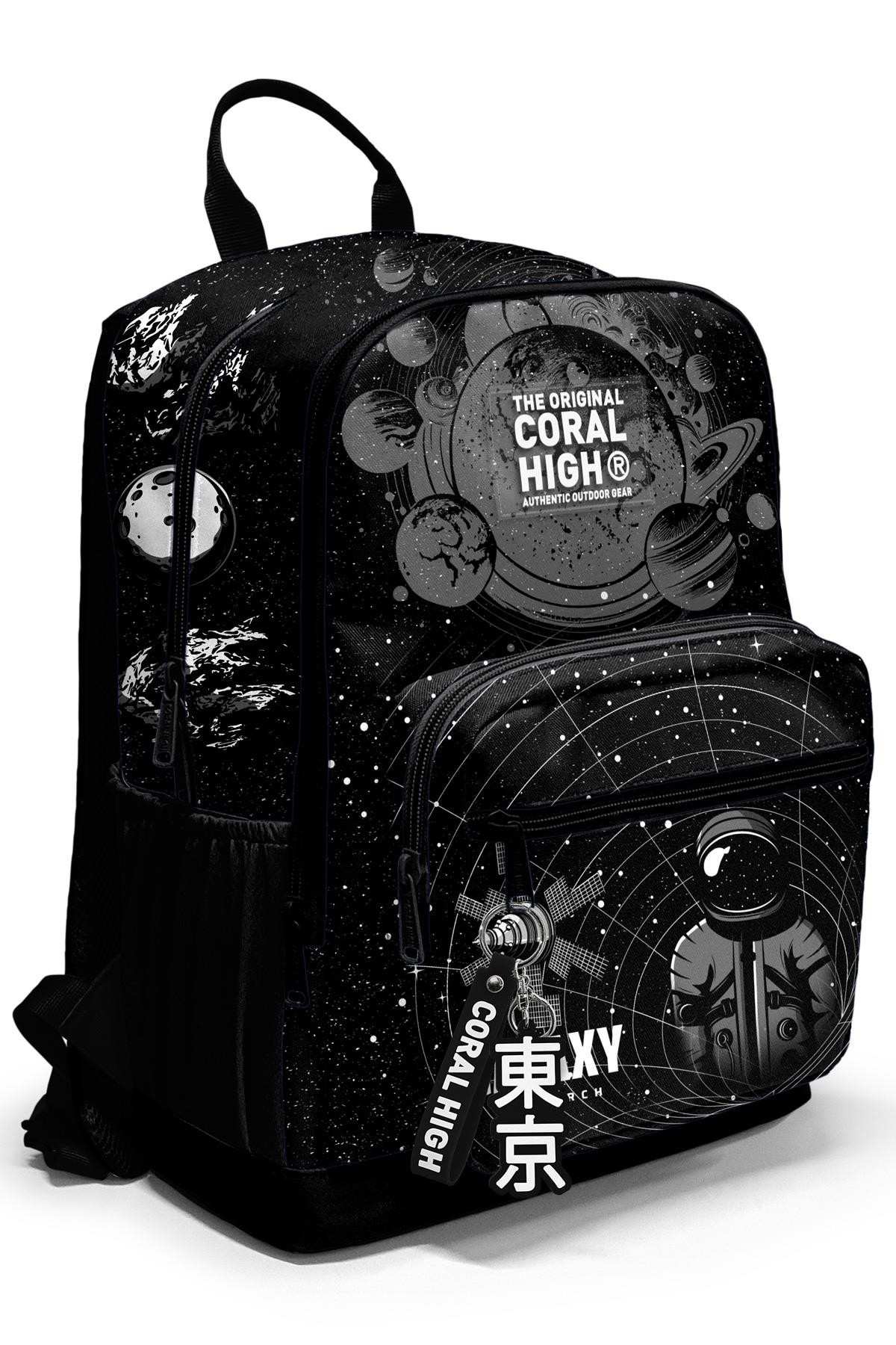 Coral High Siyah Galaxy Desenli Okul Sırt Çantası 23644