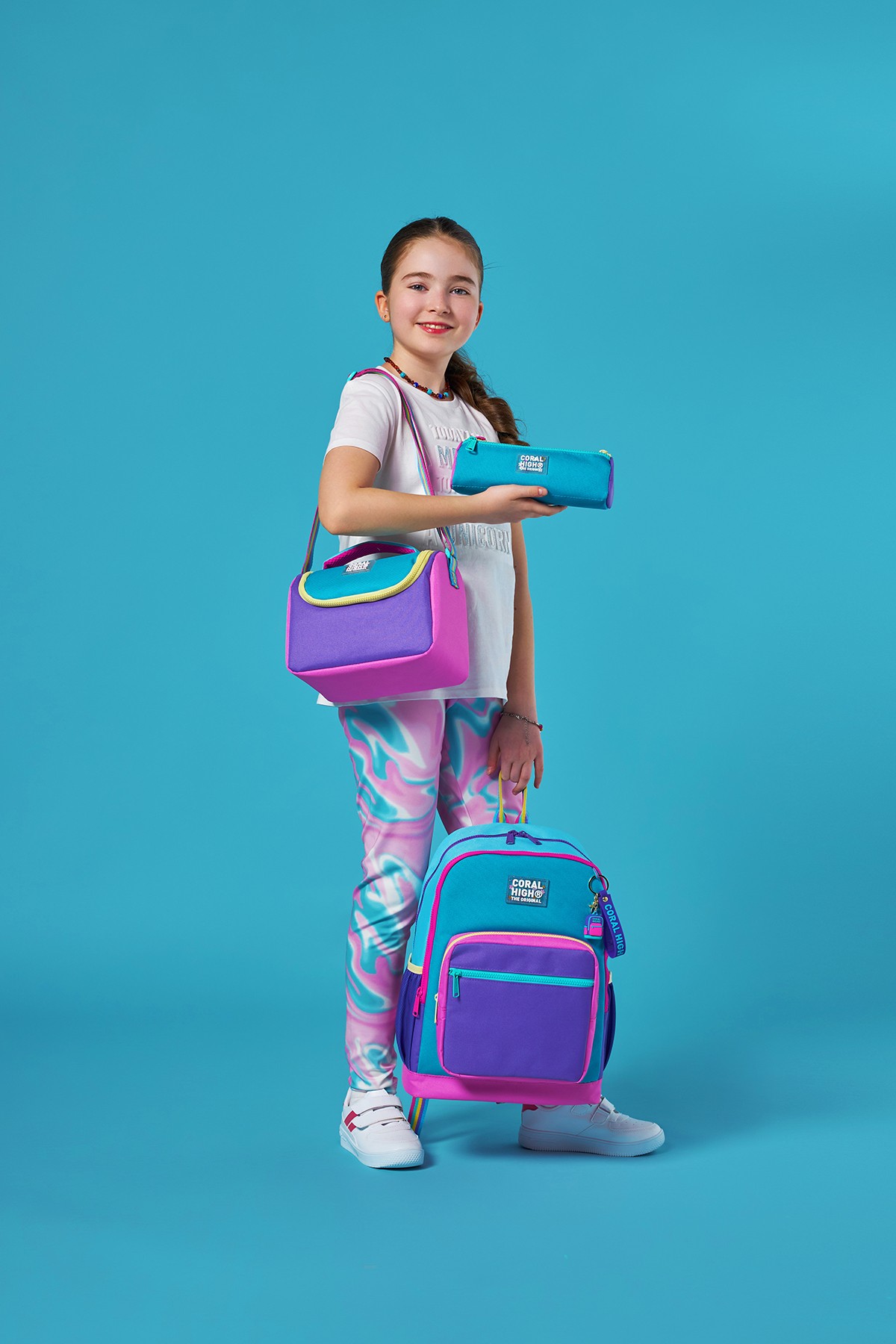 Coral High Kids Pembe Pastel Renkli 3’lü Okul Çanta Seti SET0123759