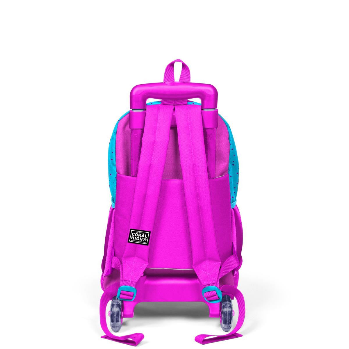 Coral High Kids Mavi Pembe Tavşan Desenli Çekçekli 3'lü Çanta Seti SET0123936