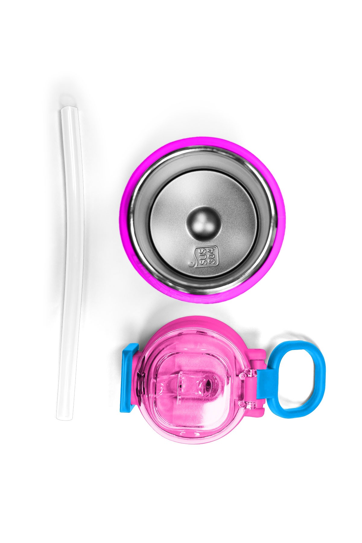 Coral High Kids Pembe Pipetli ve Direkt İçim Çelik Termos 500 ml 31843
