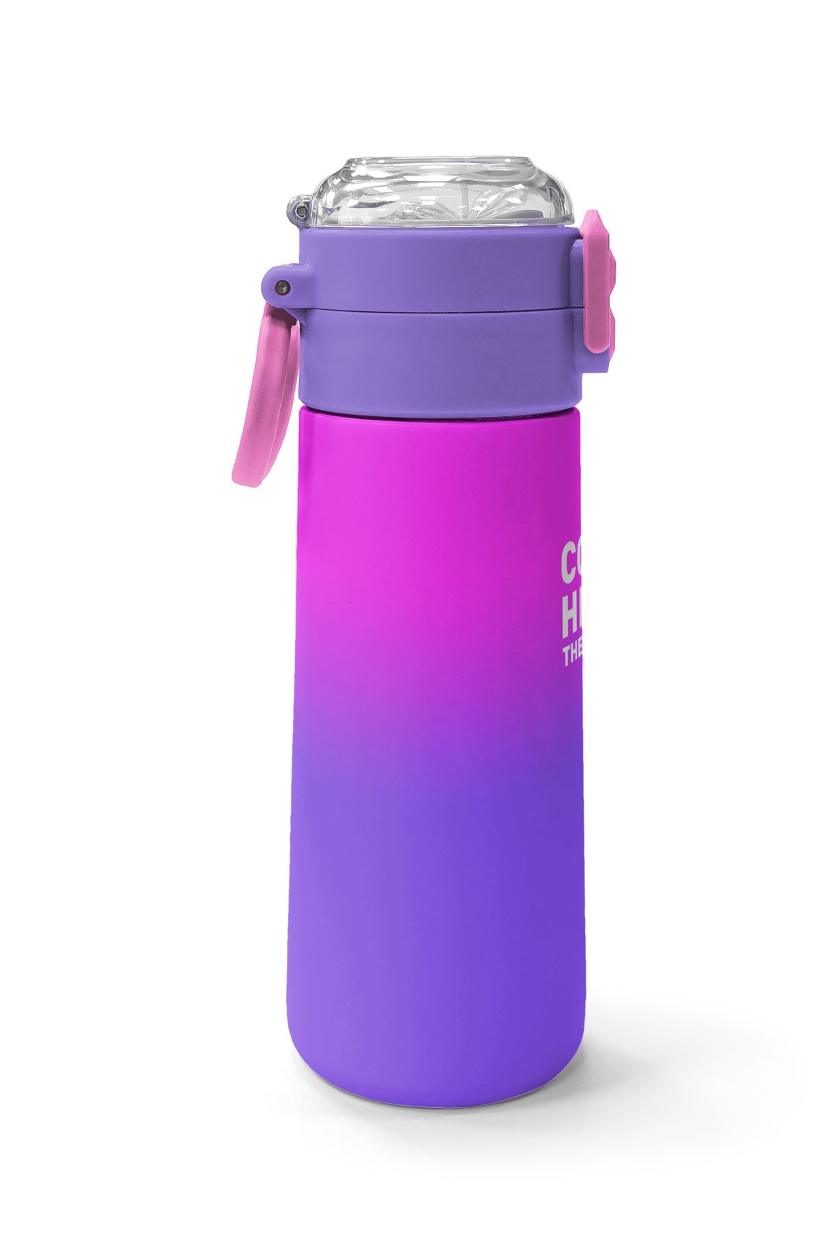 Coral High Kids Mor Renk Geçişli Desenli Pipetli ve Direkt İçim Çelik Termos 500 ml 31963