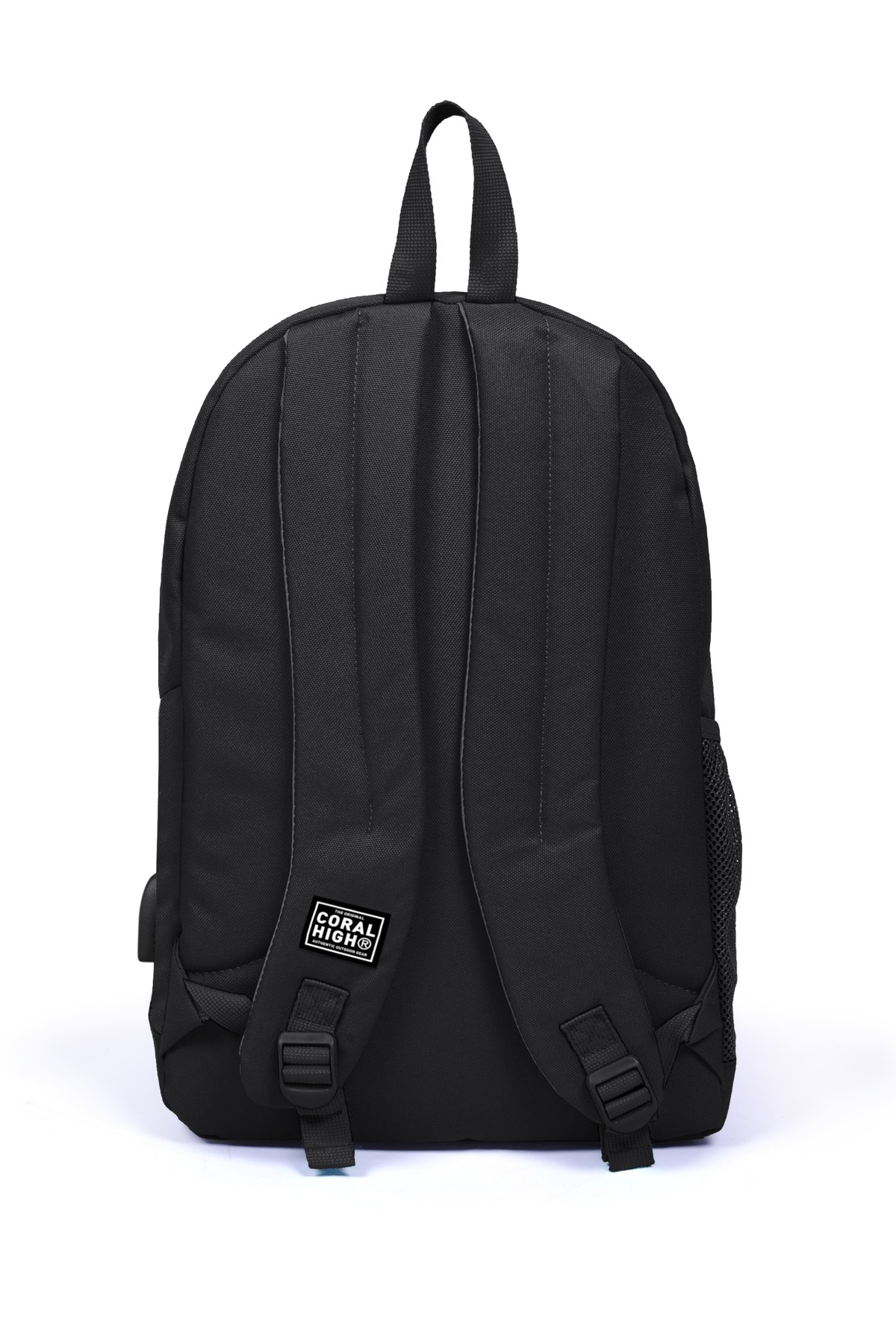Coral High Sport Siyah Üç Bölmeli USB Şarjlı Kulaklık Çıkışlı Sırt Çantası 23231