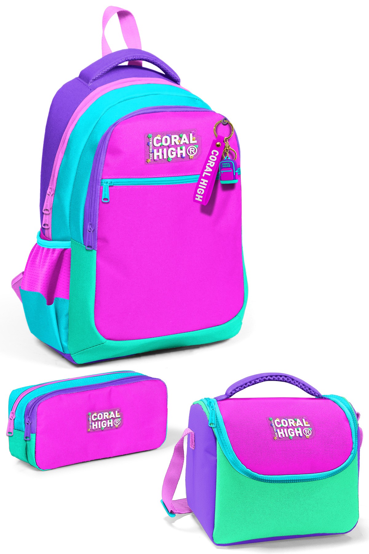 Coral High Kids Çok Renkli 3’lü Okul Çanta Seti SET0114426