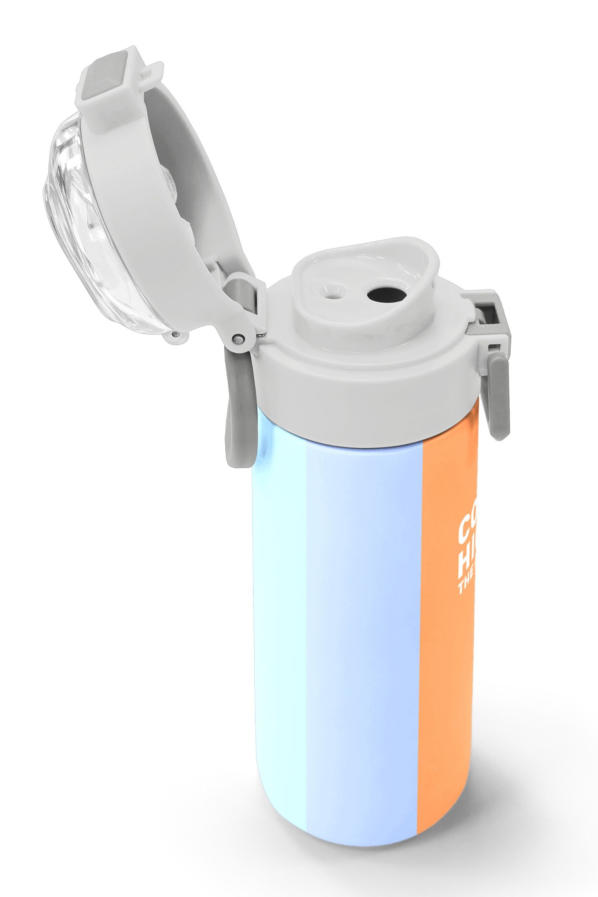 Coral High Kids Renkli Çizgili Desenli Pipetli ve Direkt İçim Çelik Termos 500 ml 31880