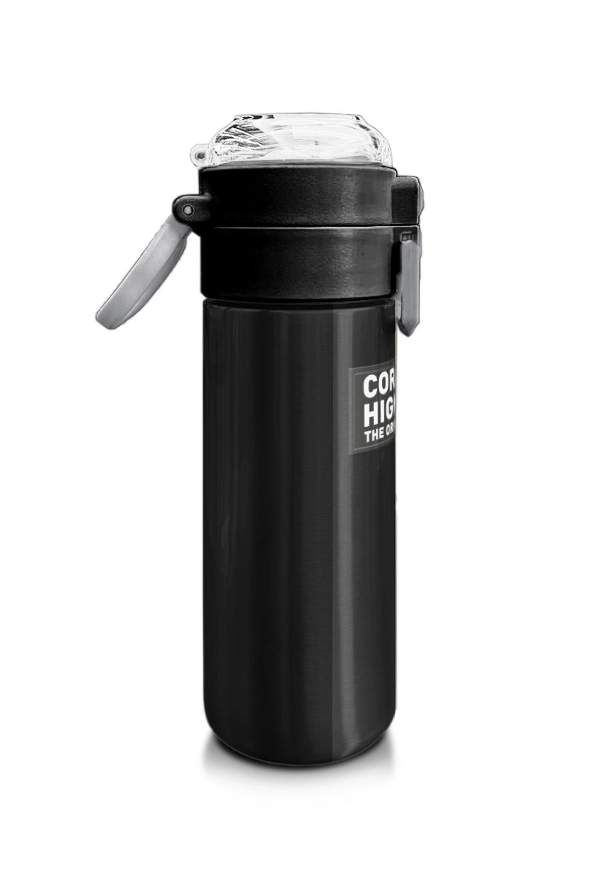 Coral High Kids Renkli Çizgili Desenli Pipetli ve Direkt İçim Çelik Termos 500 ml 31896