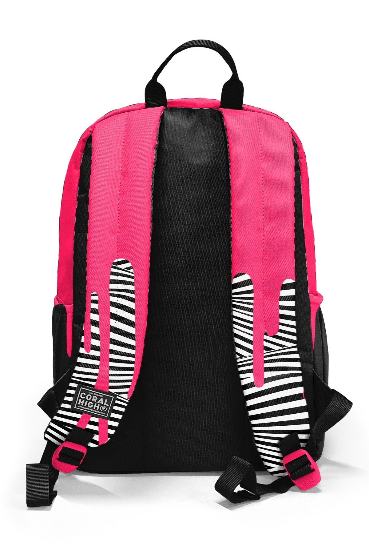 Coral High Pembe Siyah Beyaz Desenli 3’lü Okul Çanta Seti SET0123678