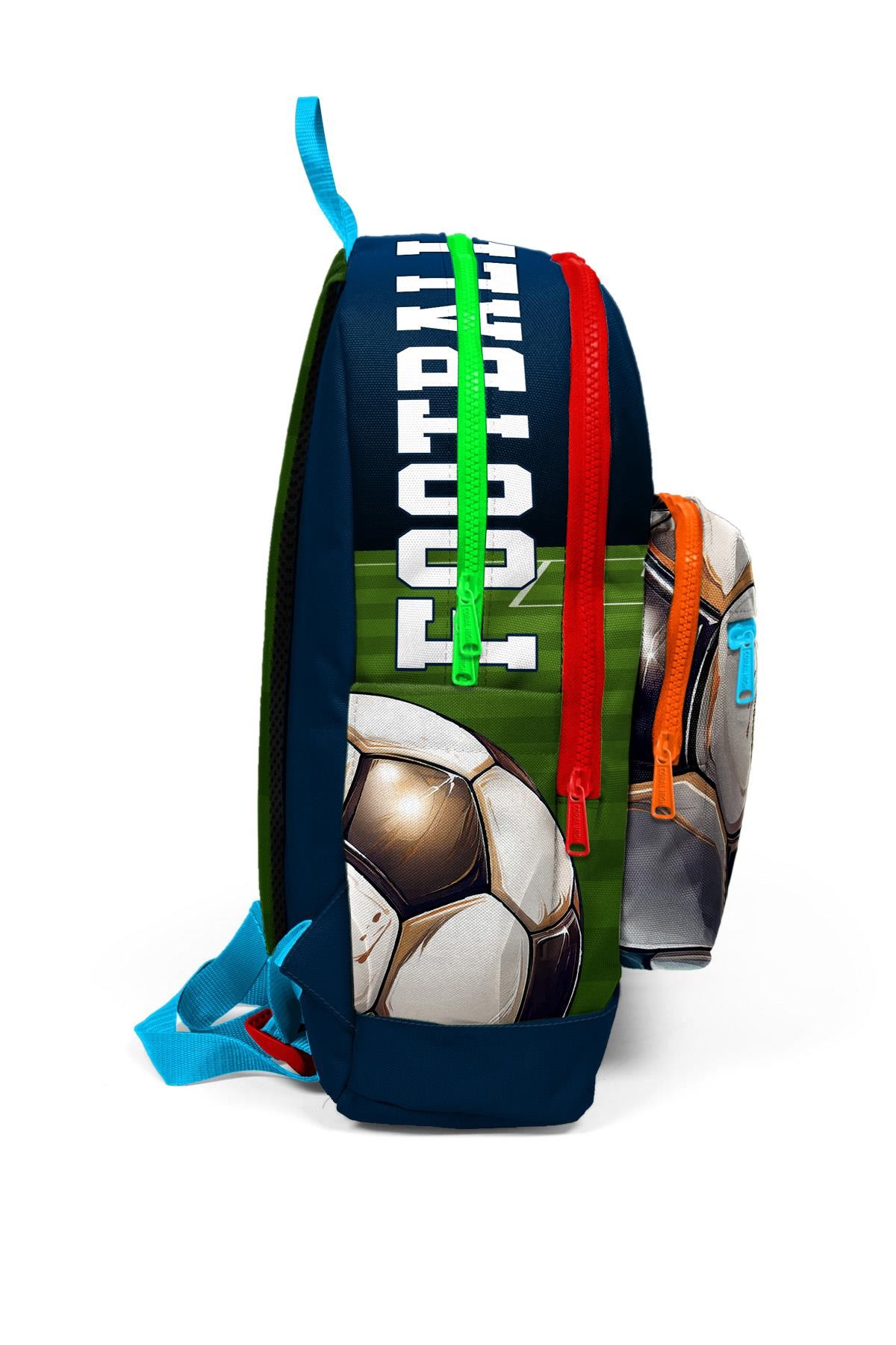 Coral High Kids Lacivert Futbol Desenli Dört Bölmeli Okul Sırt Çantası 23779