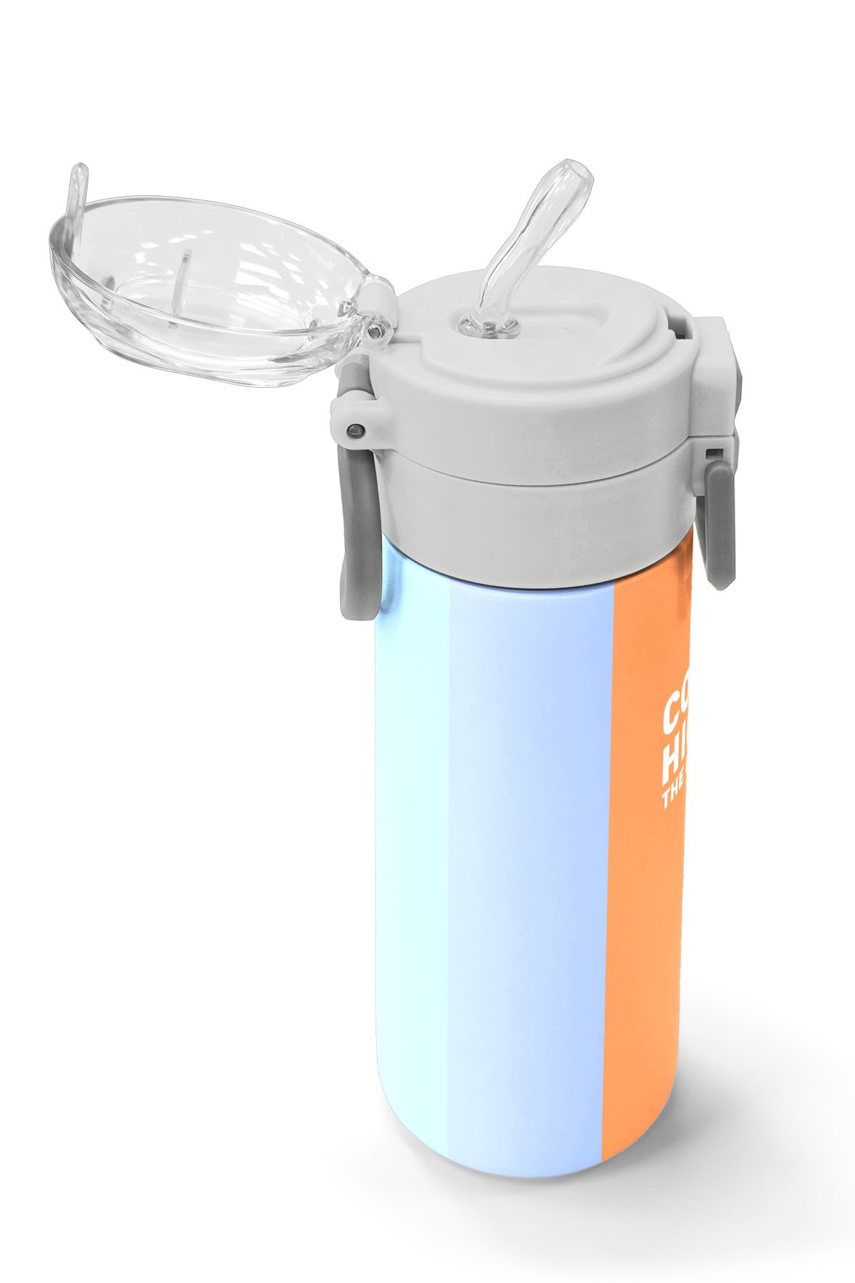 Coral High Kids Renkli Çizgili Desenli Pipetli ve Direkt İçim Çelik Termos 500 ml 31880