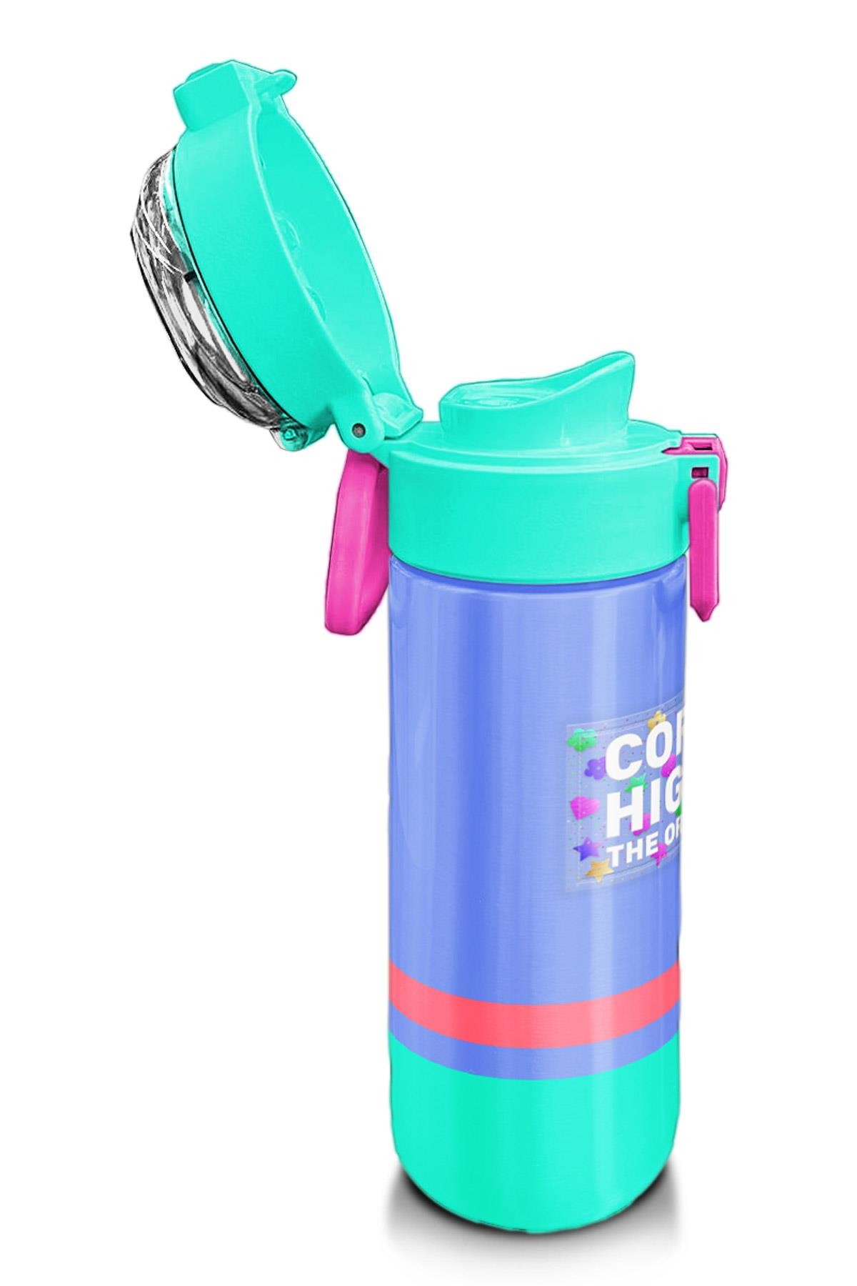 Coral High Kids Derin Mavi Renkli Pipetli ve Direkt İçim Çelik Termos 500 ml 31854