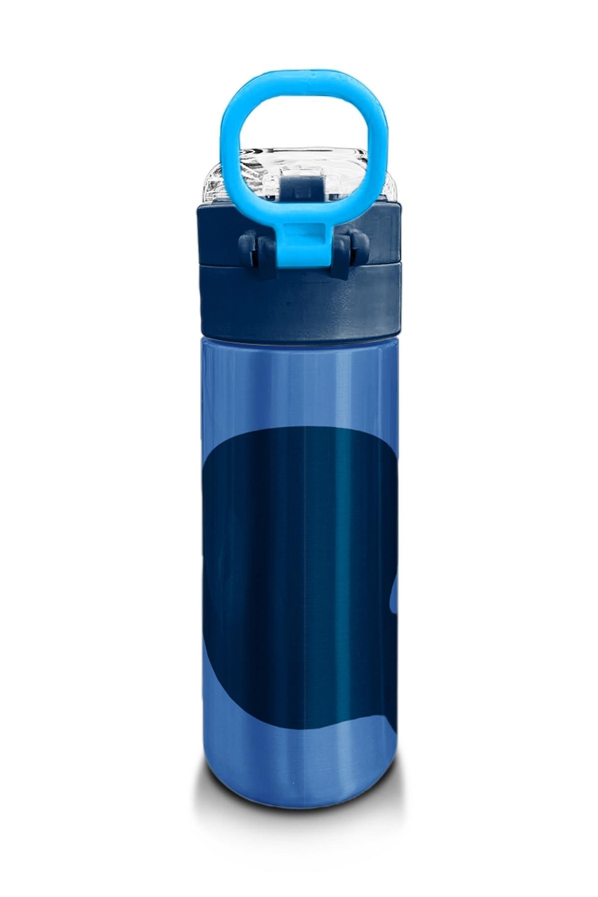 Coral High Kids Lacivert Mavi Desenli Pipetli ve Direkt İçim Çelik Termos 500 ml 31888