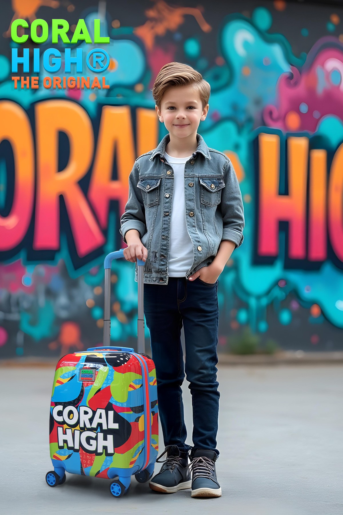 Coral High Kids Grafiti Desenli Çocuk Valizi 16795