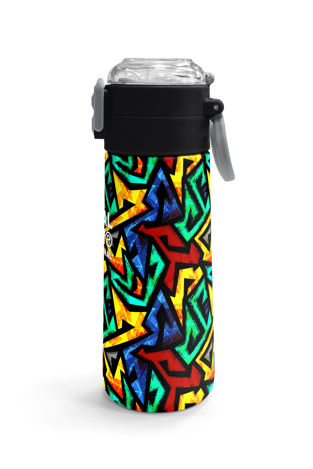 Coral High Kids Siyah Grafiti Desenli Pipetli ve Direkt İçim Çelik Termos 500 ml 31847