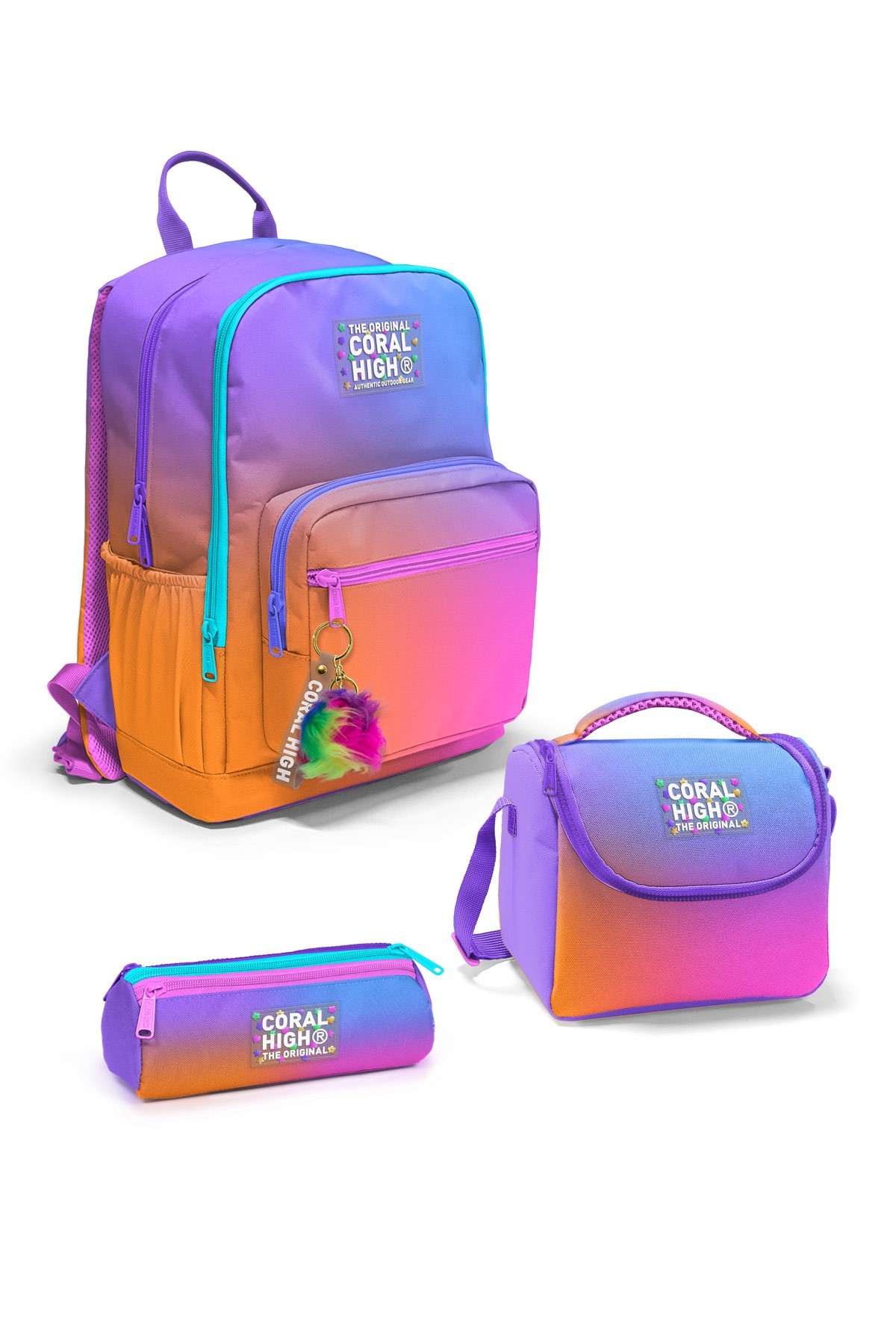 Coral High Renk Geçişli 3’lü Okul Çanta Seti SET0123675