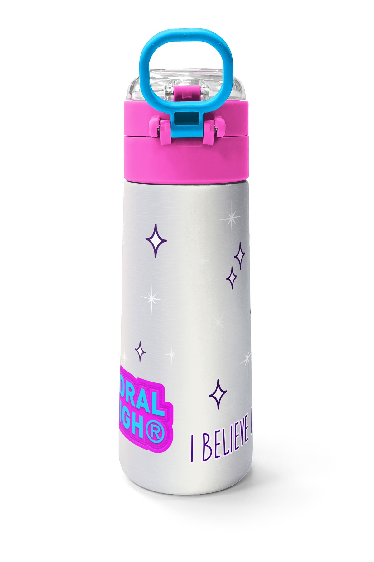 Coral High Kids Pembe Gümüş Unicorn Desenli Pipetli ve Direkt İçim Çelik Termos 500 ml 31821