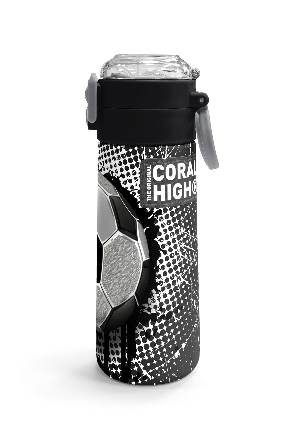 Coral High Kids Futbol Desenli Pipetli ve Direkt İçim Çelik Termos 500 ml 31816