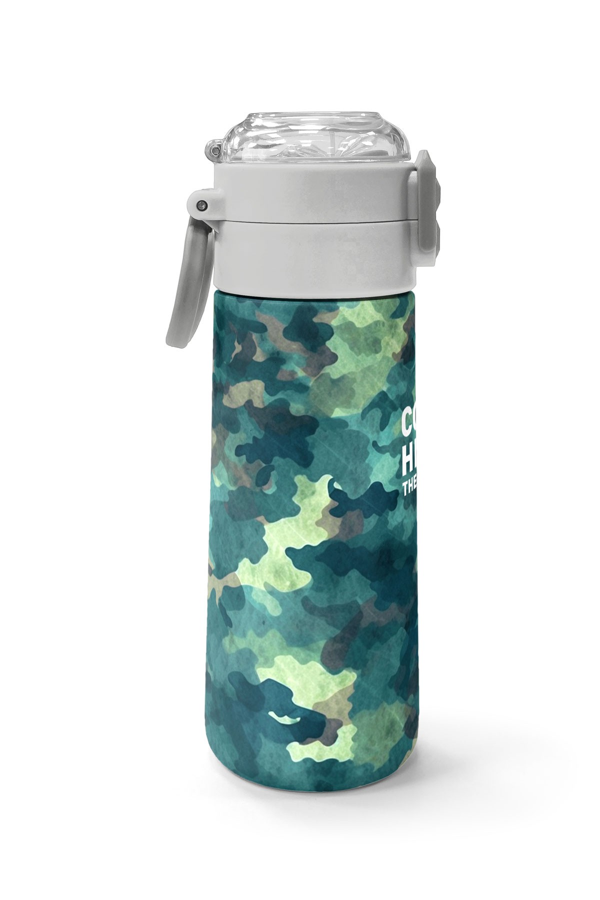 Coral High Kids Nefti Kamuflaj Desenli Pipetli ve Direkt İçim Çelik Termos 500 ml 31845